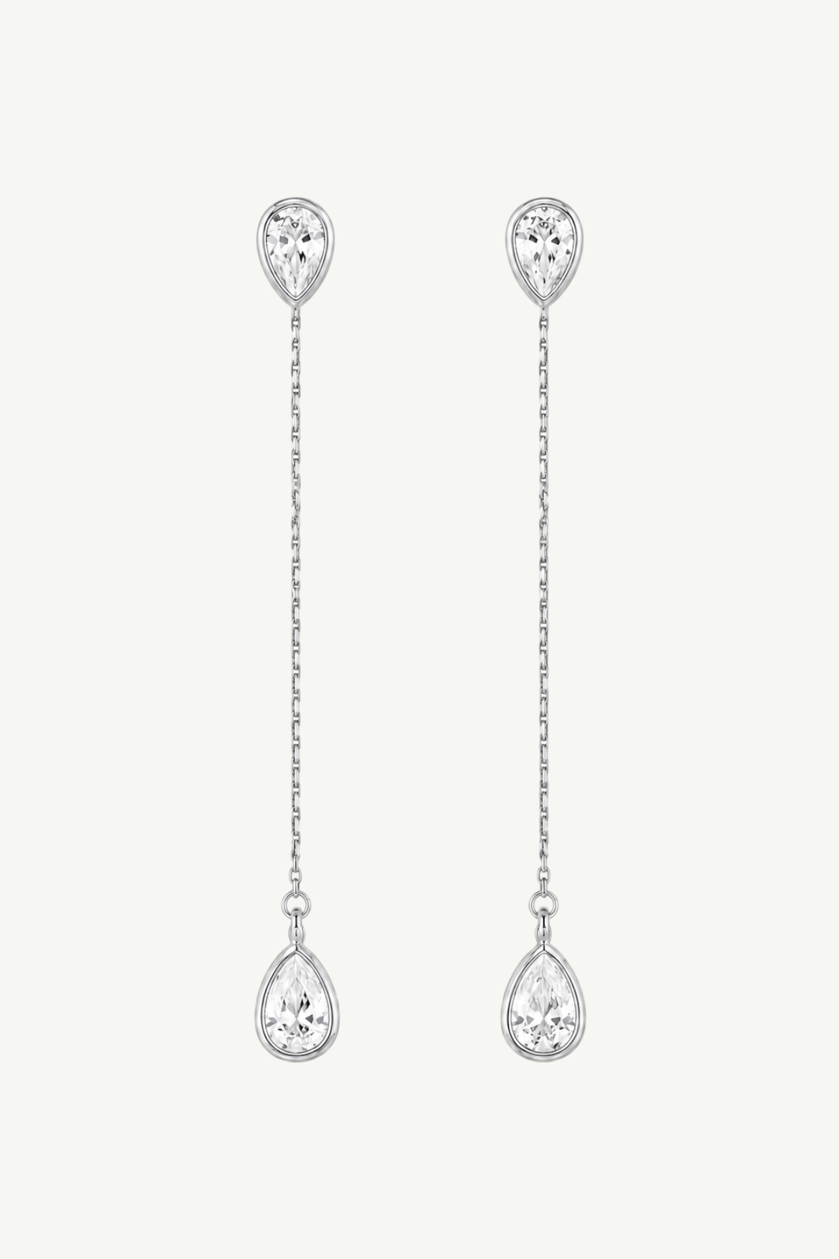 Bezel 2:1 Teardrop Strand Earrings