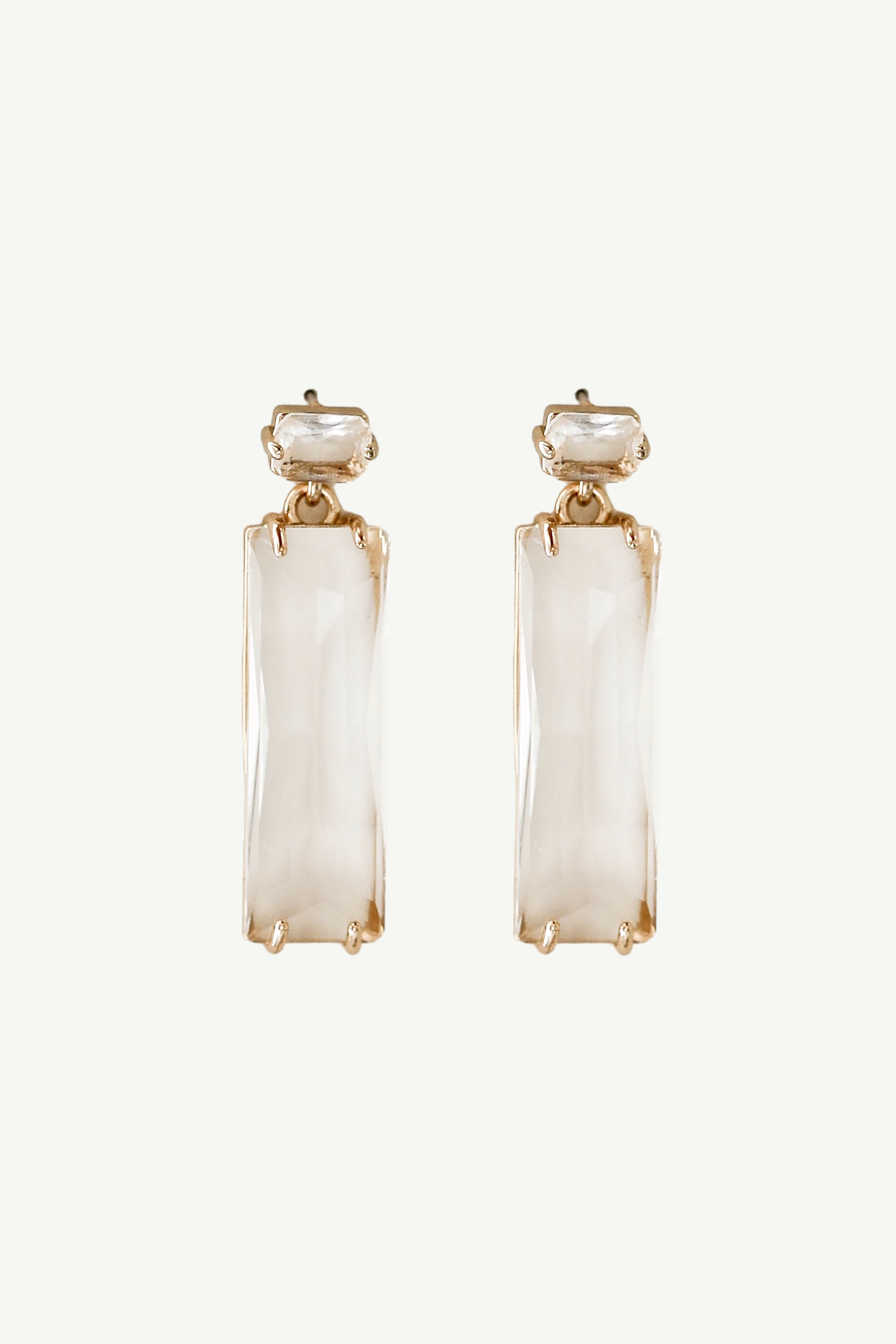 Baguette-Glas-Tropfen-Ohrringe