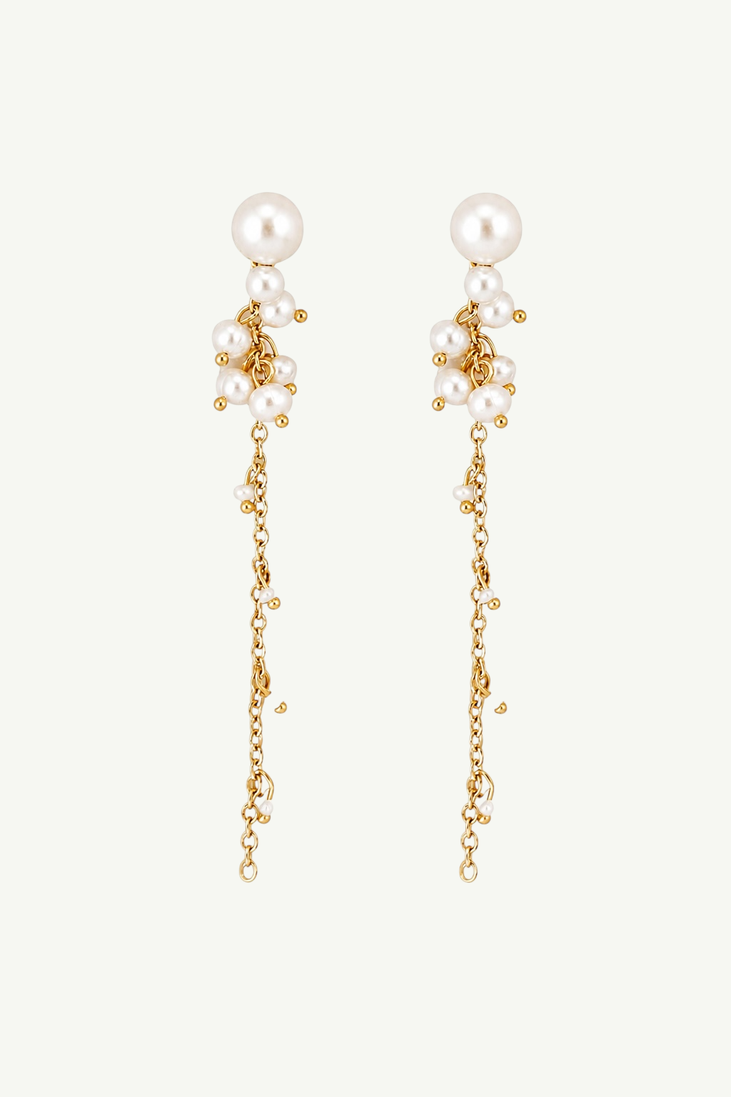 Pearl 2:1 Cluster Strand Earrings