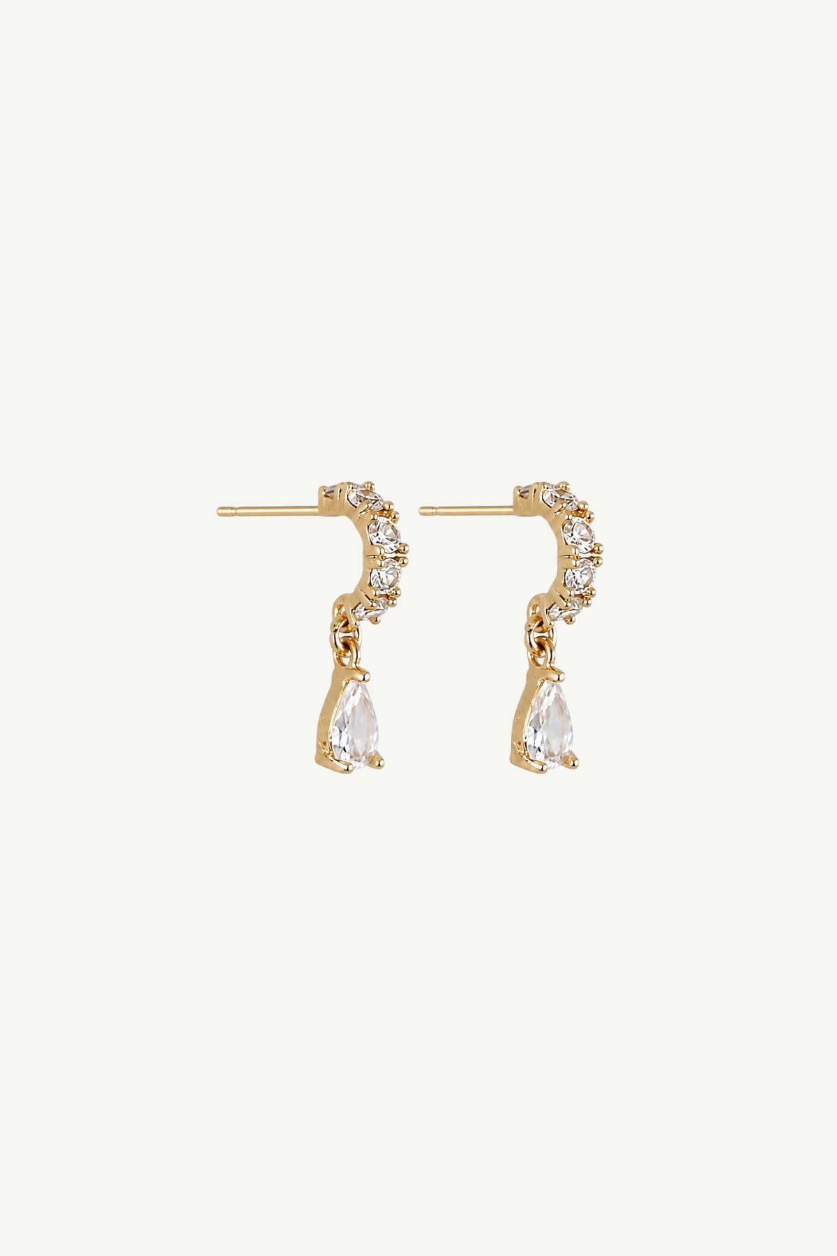 Rhinestone Pave Huggie Drop Earrings