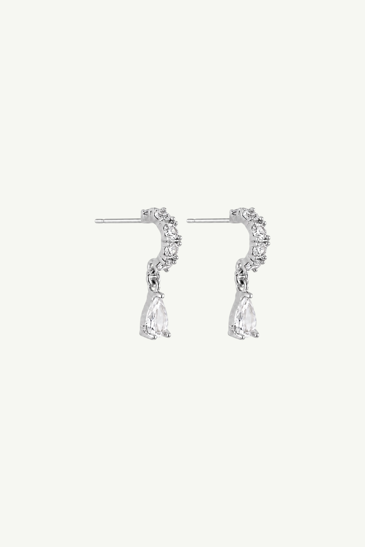 Rhinestone Pave Huggie Drop Earrings