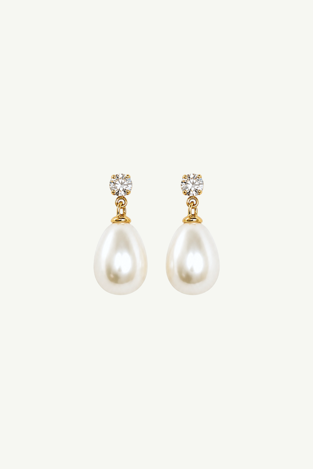 Clip On Crystal Pearl Drop Earrings