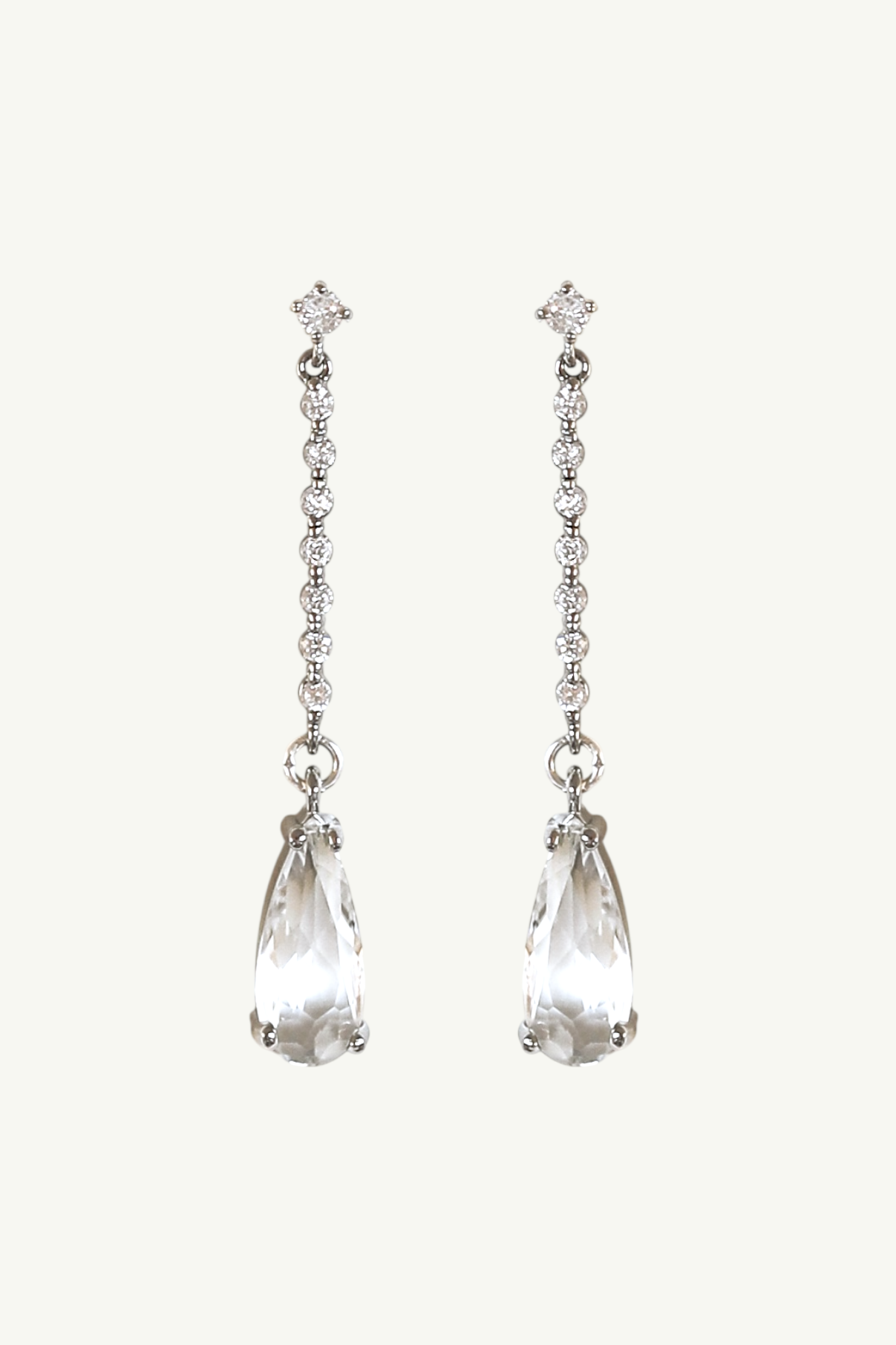 Pave Stem Crystal Drop Earrings