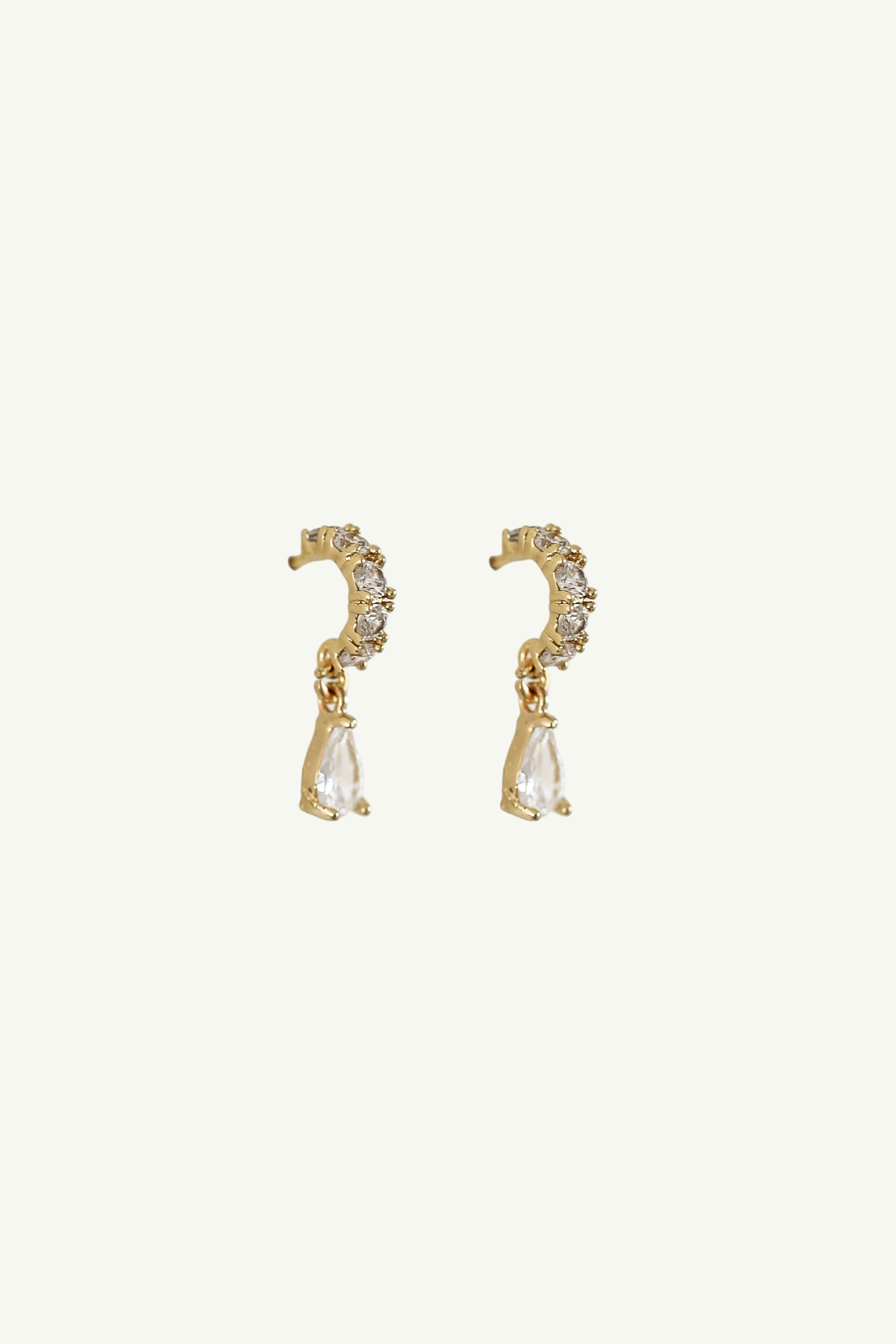 Rhinestone Pave Huggie Drop Earrings