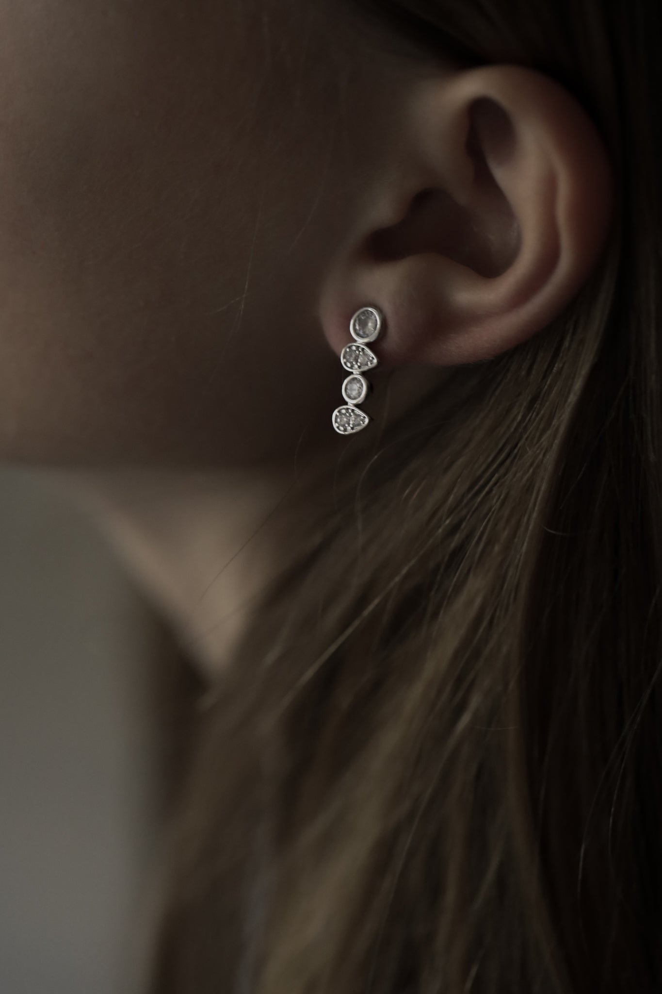 Art Deco Bezel Stud Earrings