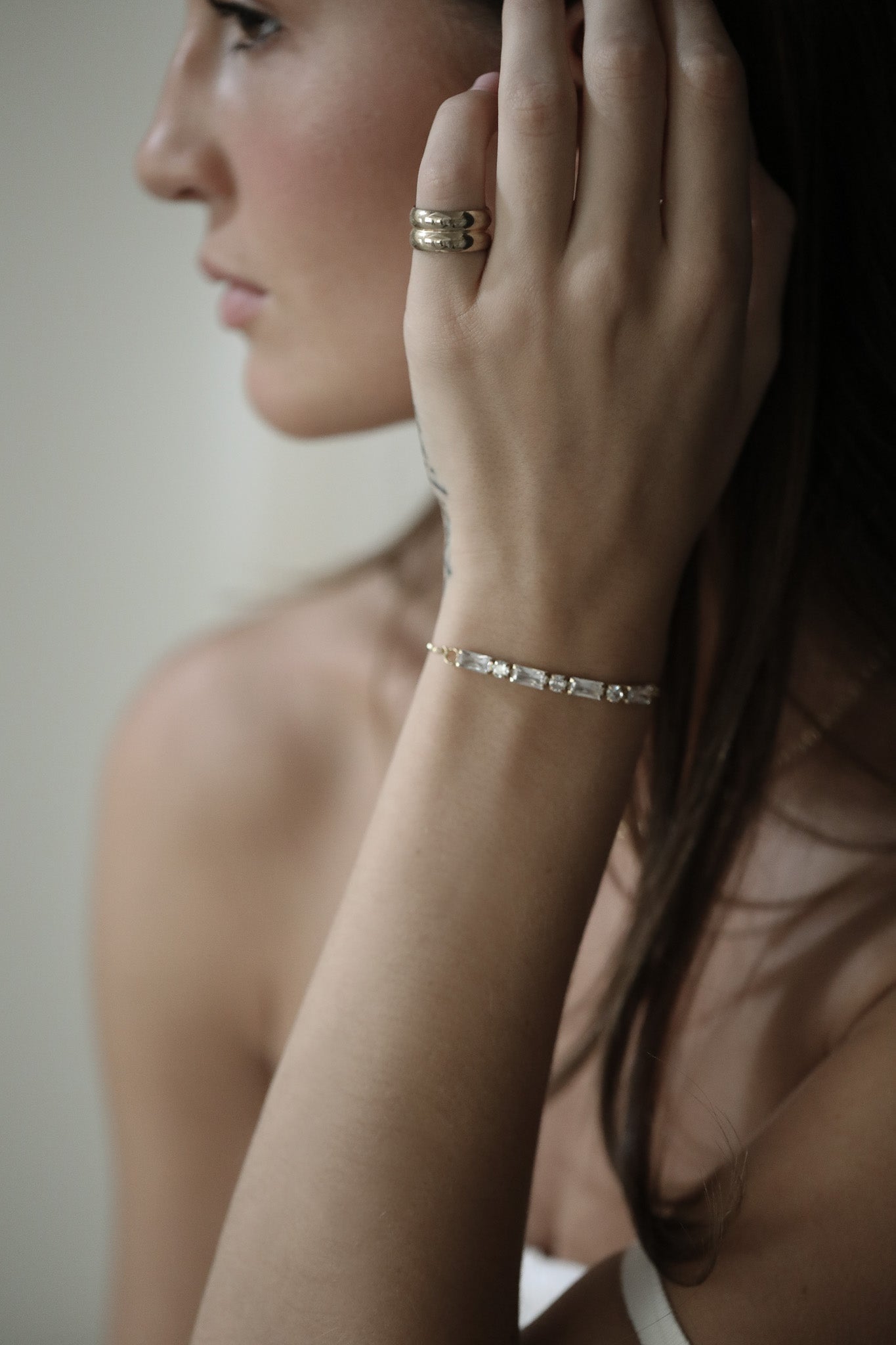 Baguette Gold Bolo Bracelet