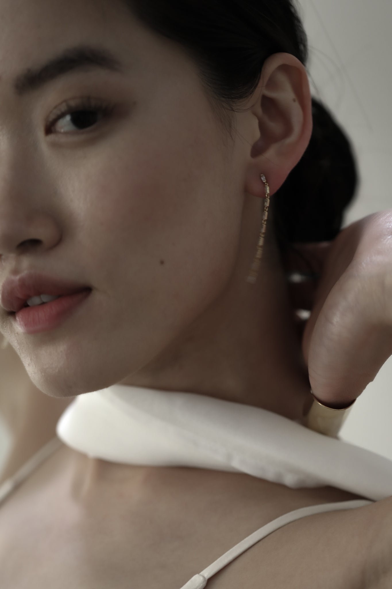 Baguette Line Drop Earrings