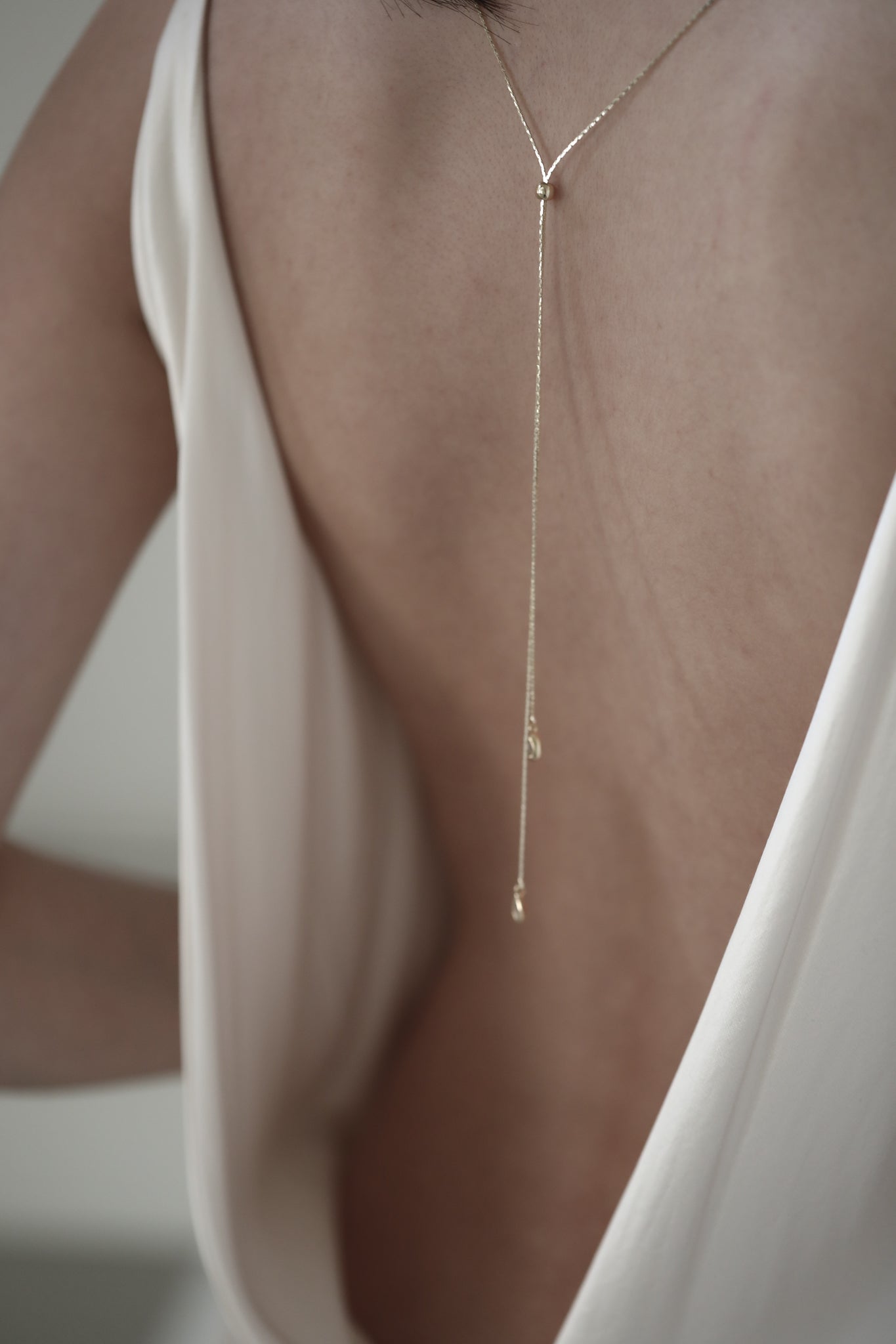 Bezel Crystal Lariat Necklace