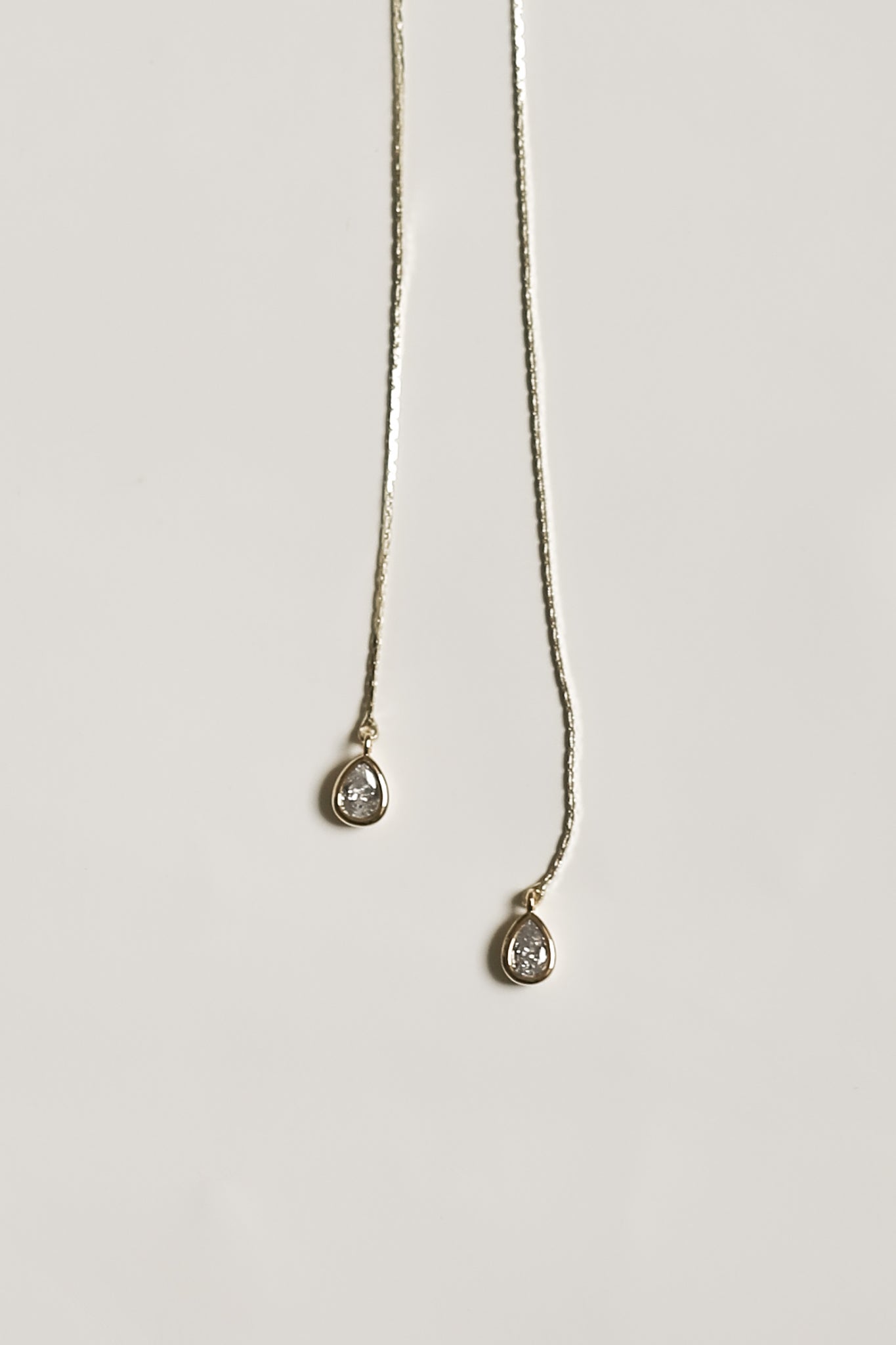 Bezel Crystal Lariat Necklace