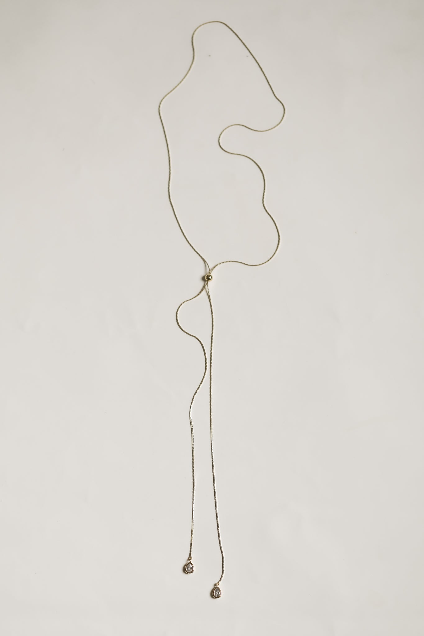 Bezel Crystal Lariat Necklace