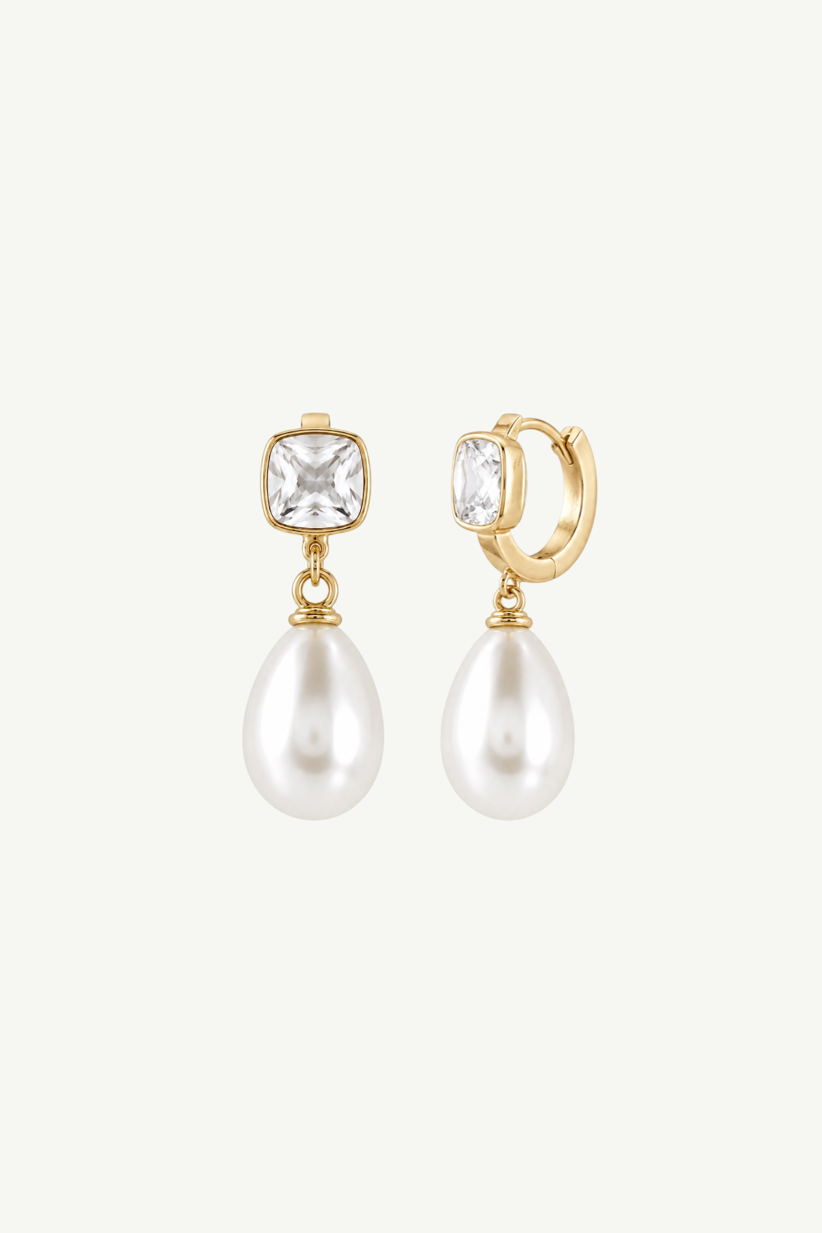 Bezel x Pearl Hoop Drops