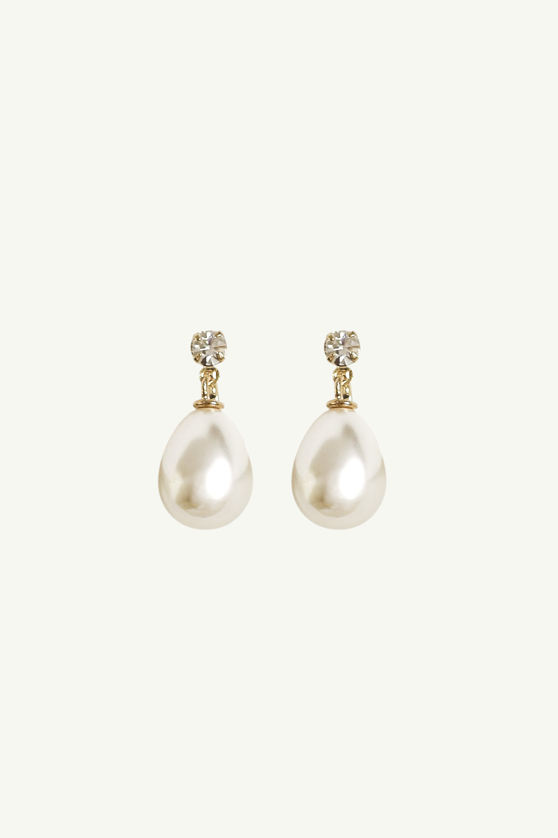 Clip On Crystal Pearl Drop Earrings