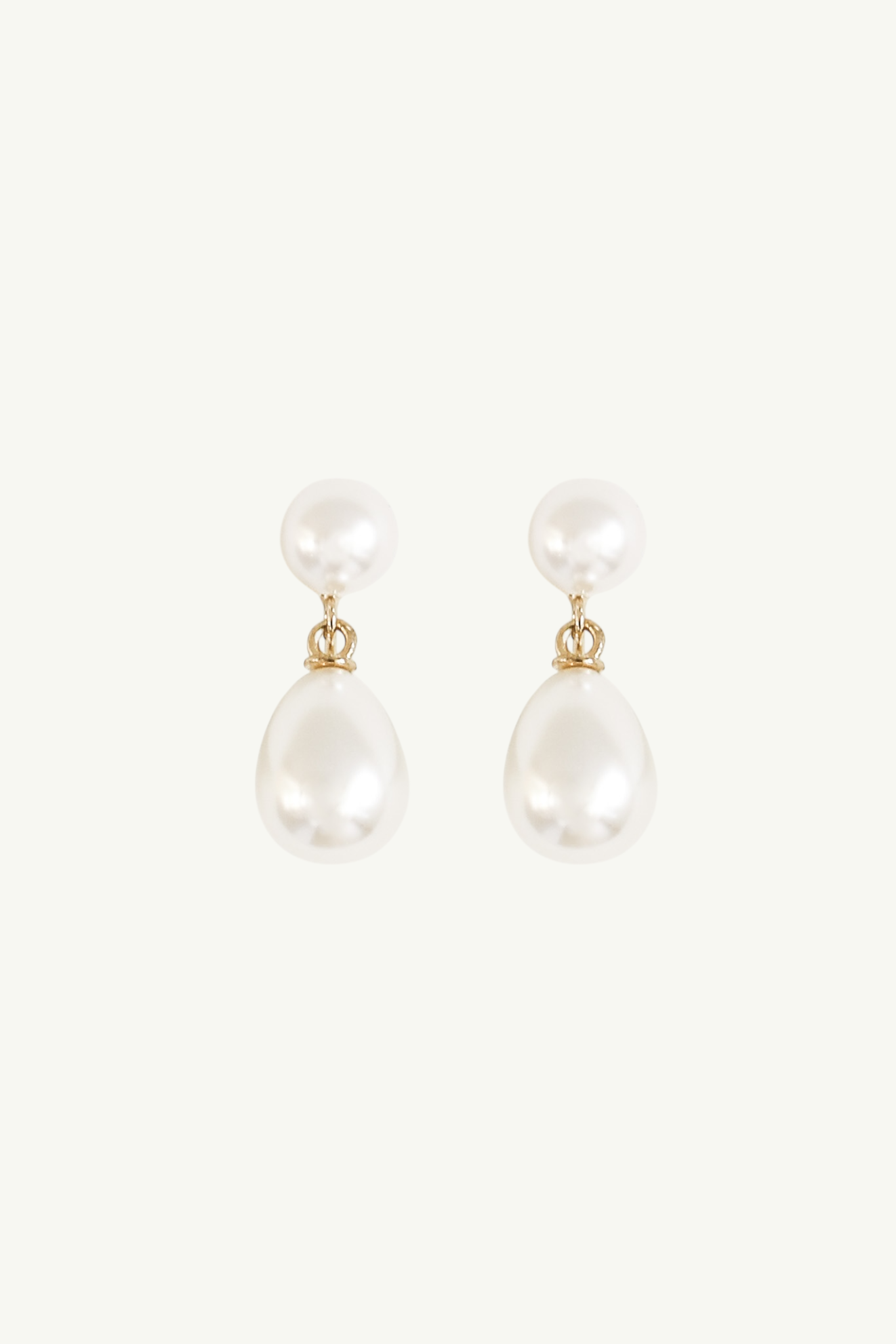 Pearl Double Drop Clip On Earrings