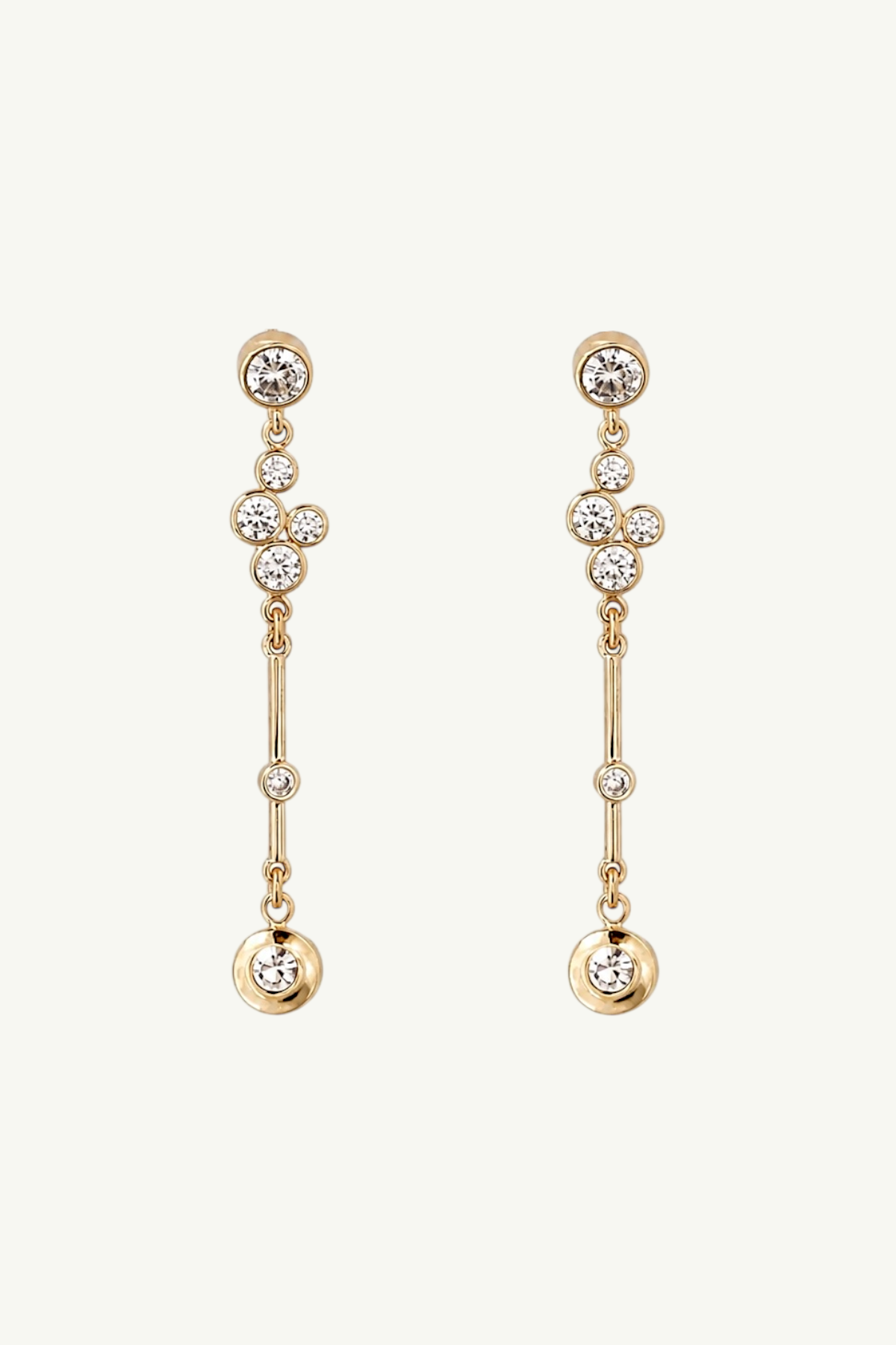 Bezel Cluster Tier Earrings