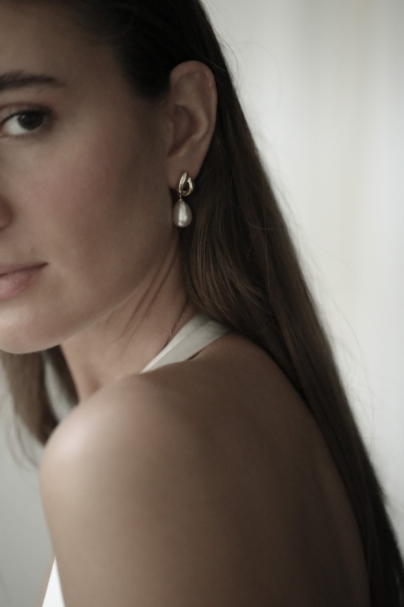 Double Orb Pearl Drop Earrings