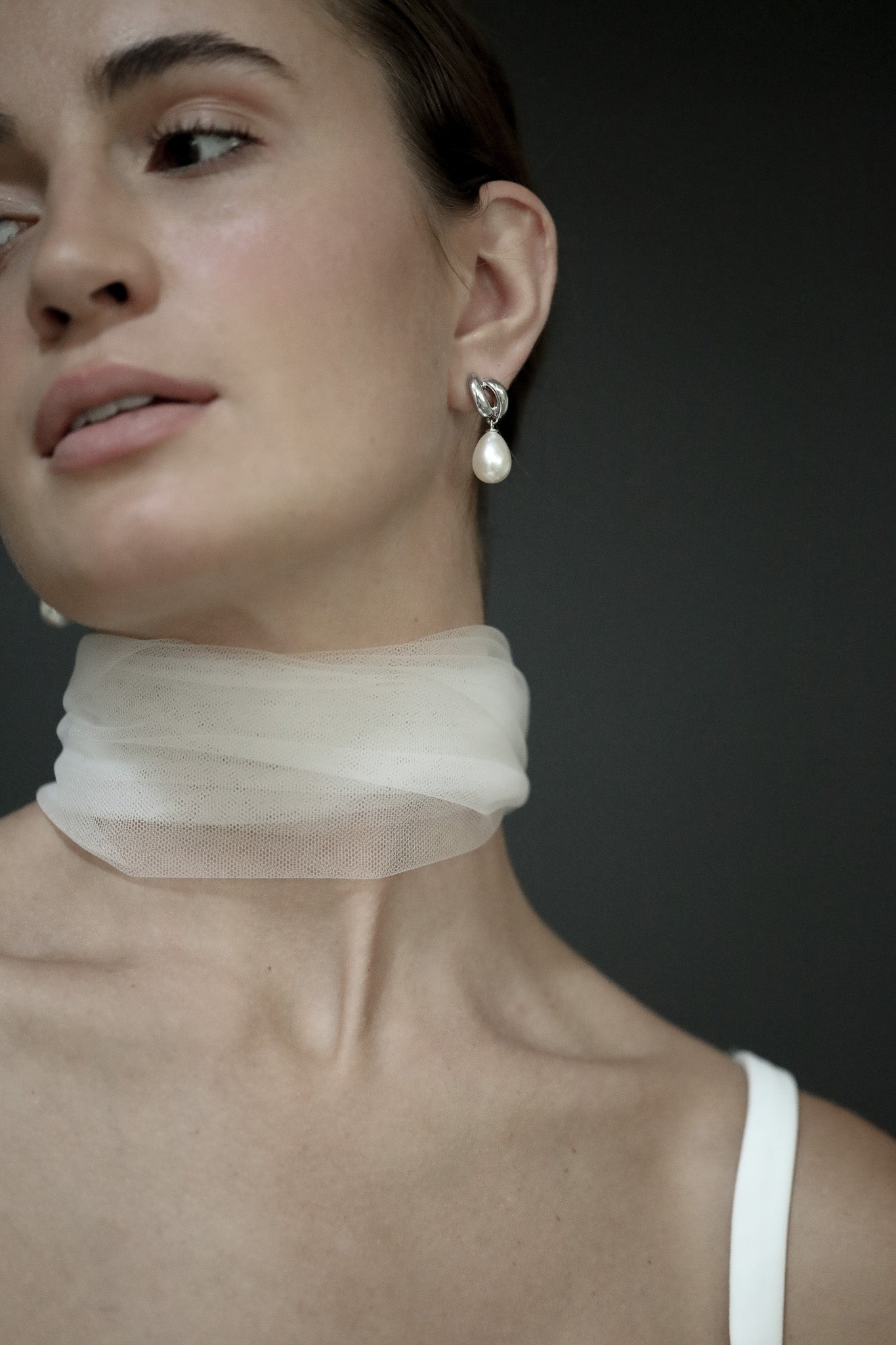 Double Orb Pearl Drop Earrings