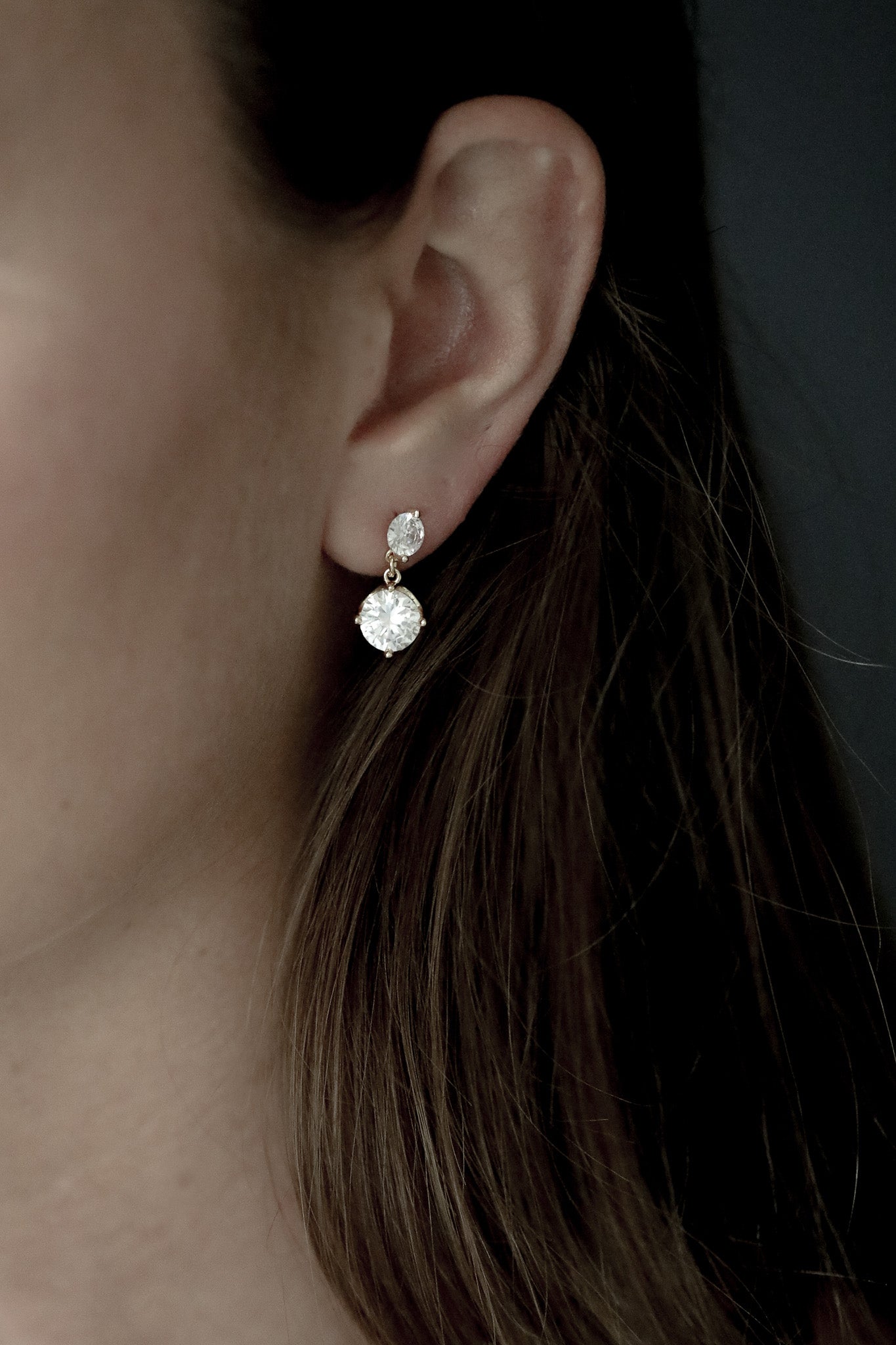 Micro Crystal Double Drop Earrings