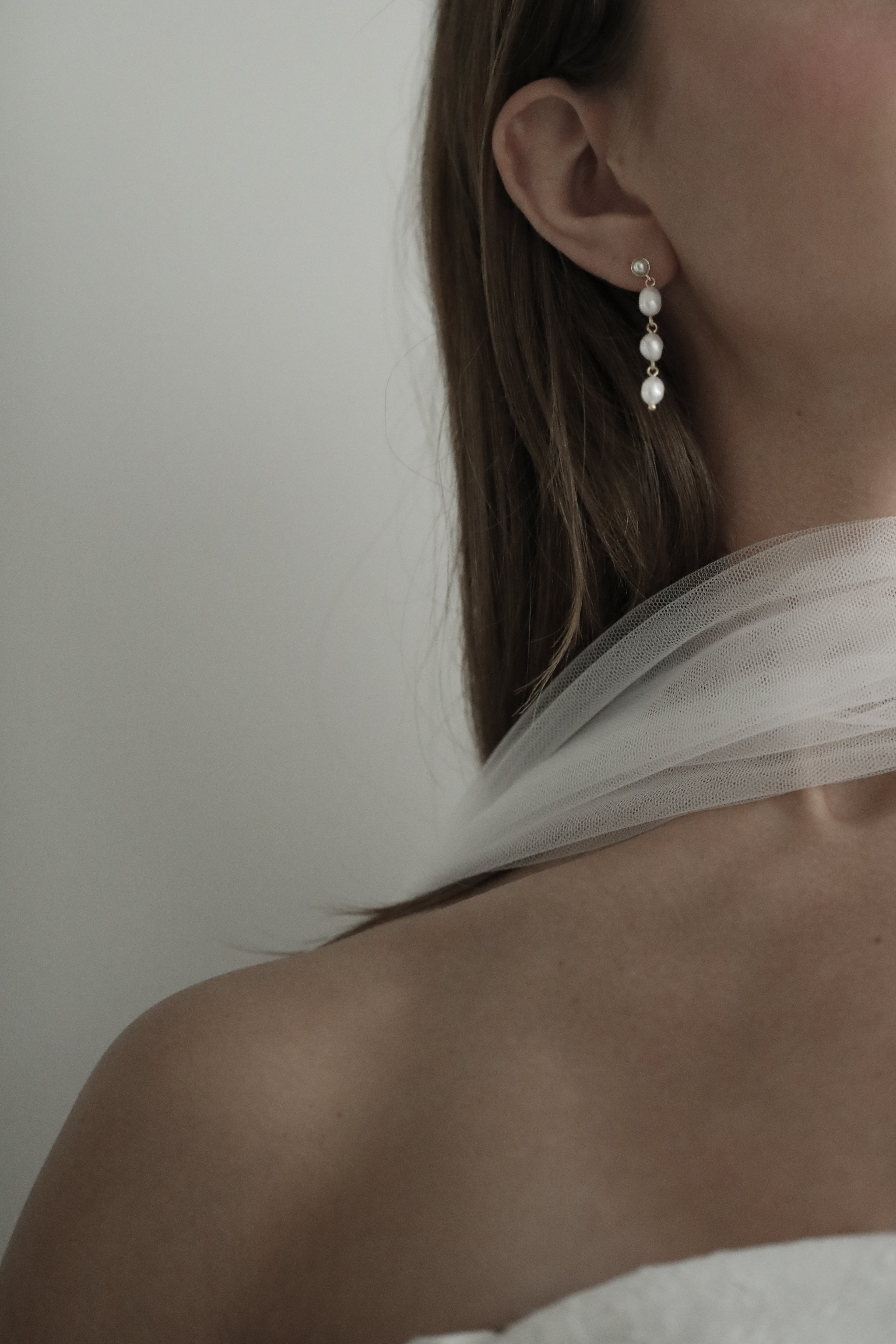 Stacked Pearl Tier Drop Earrings