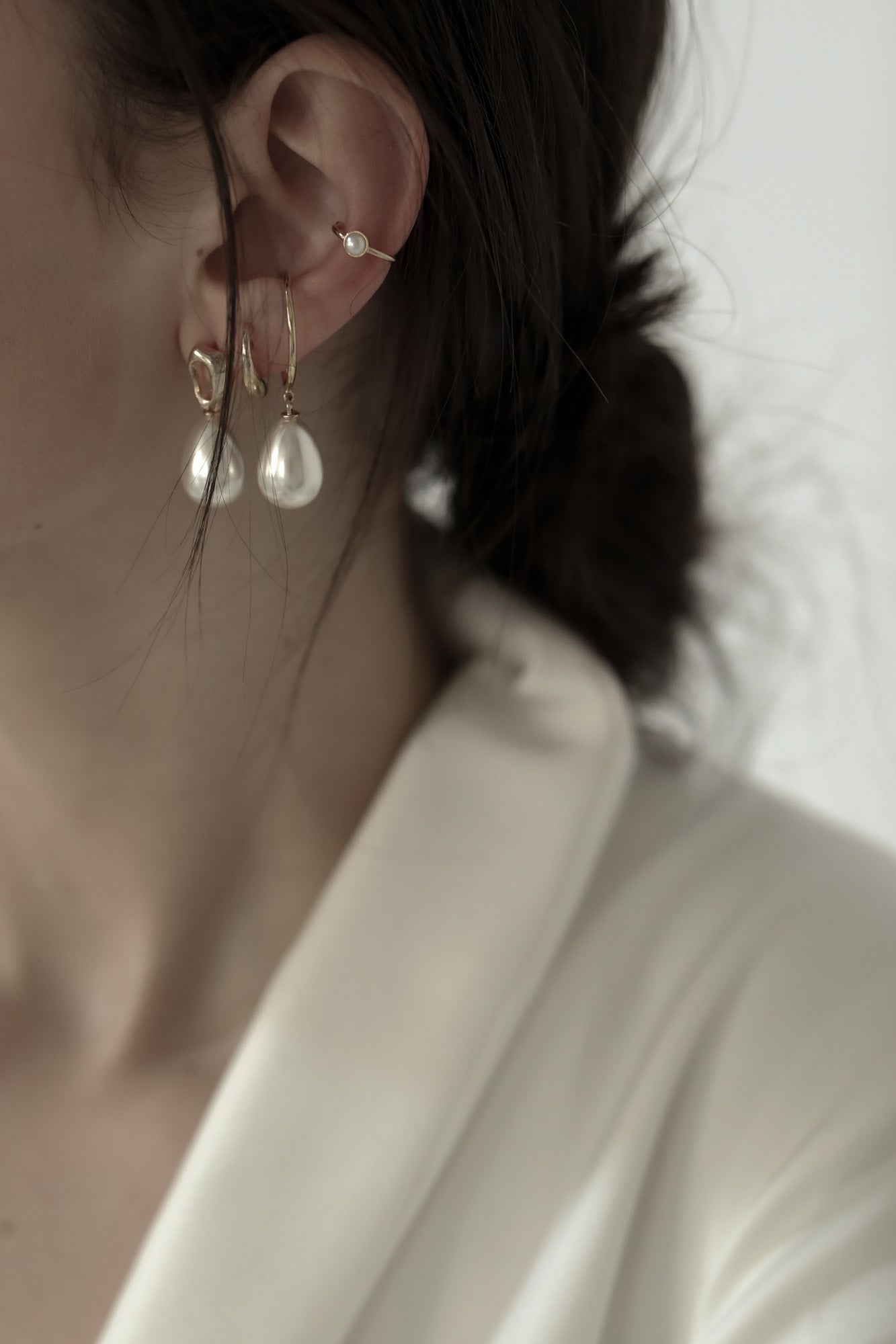 Gilded Pearl Drop Earrings