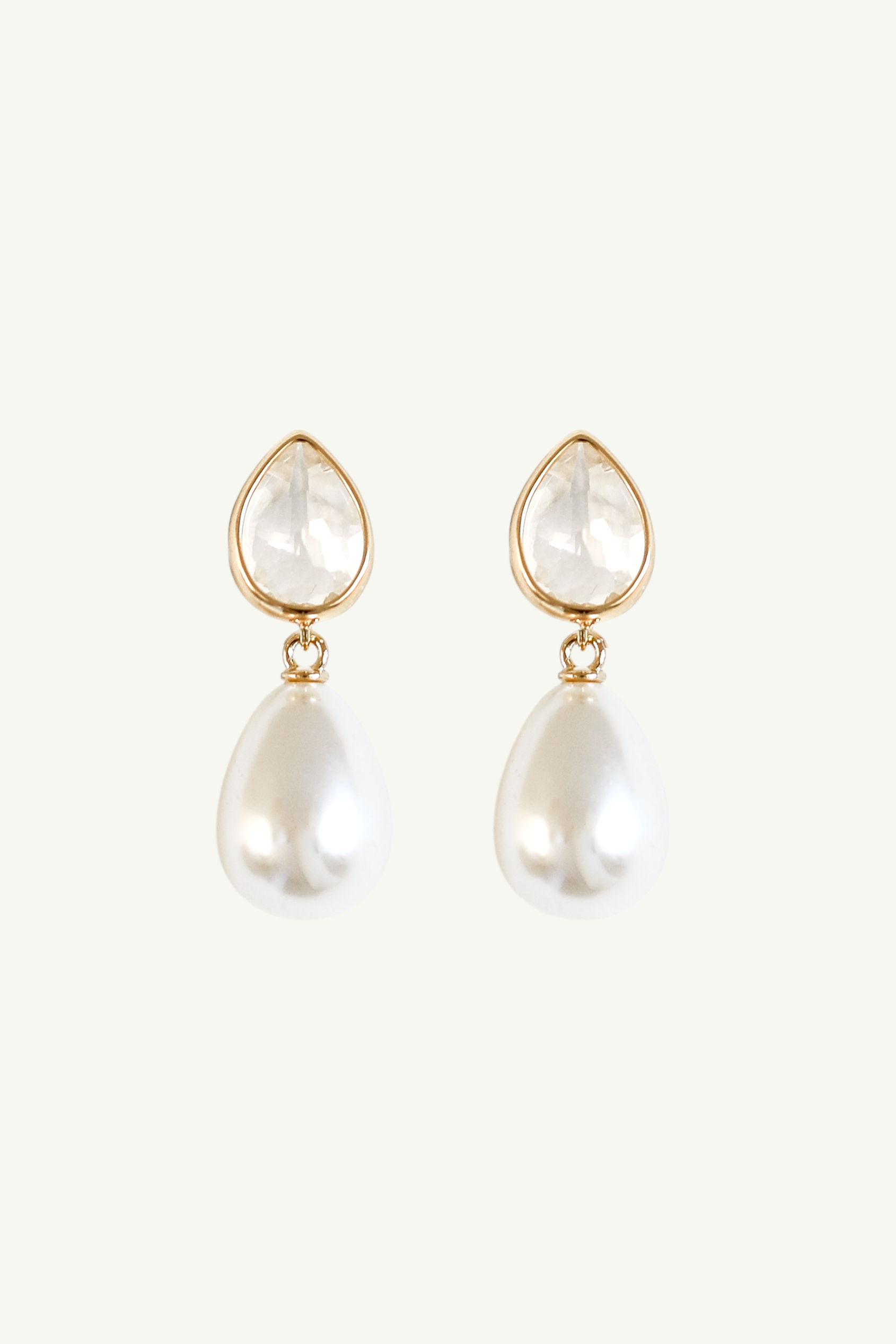 Teardrop Crystal Pearl Drop Earrings