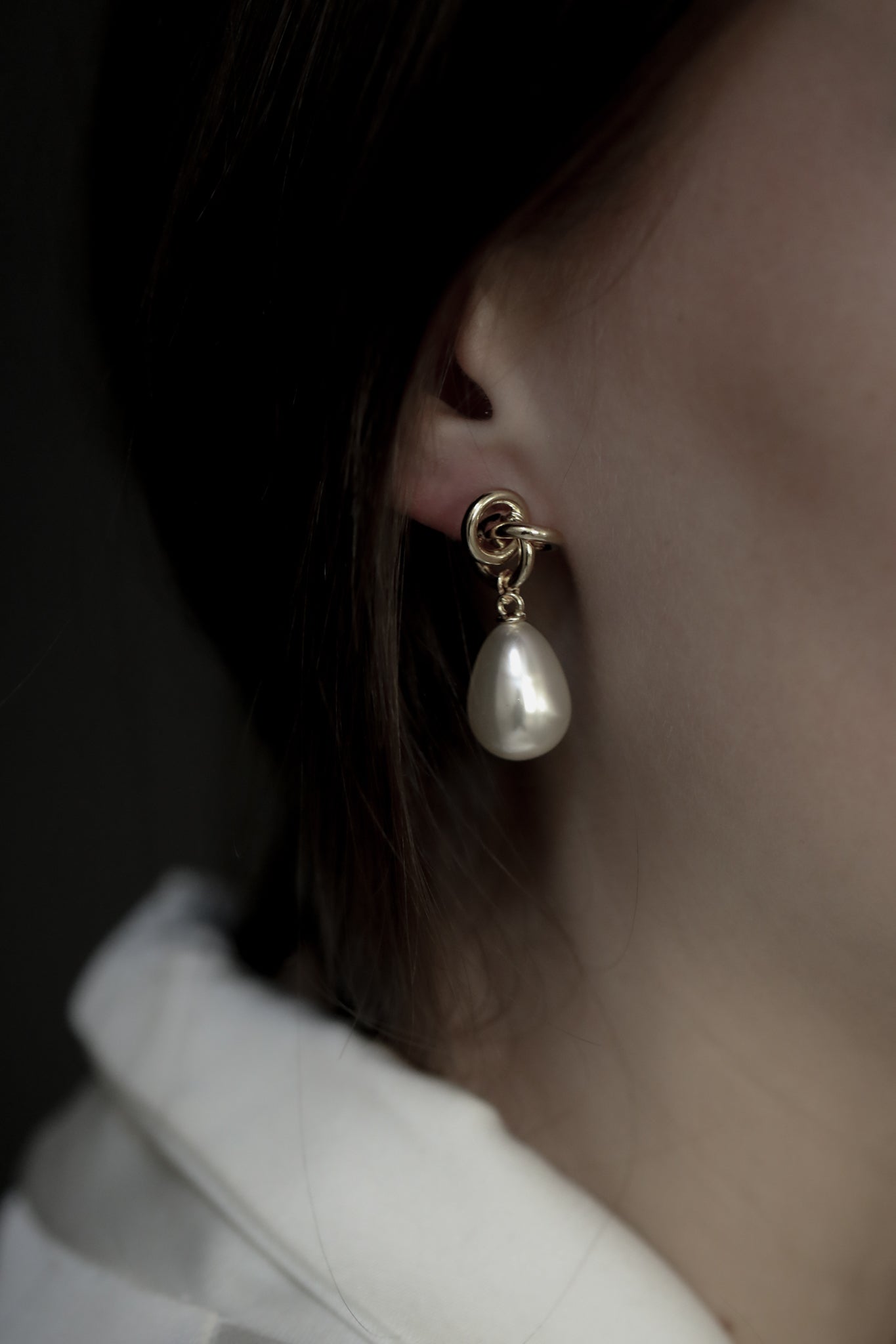 Knot Pearl Drop Earrings