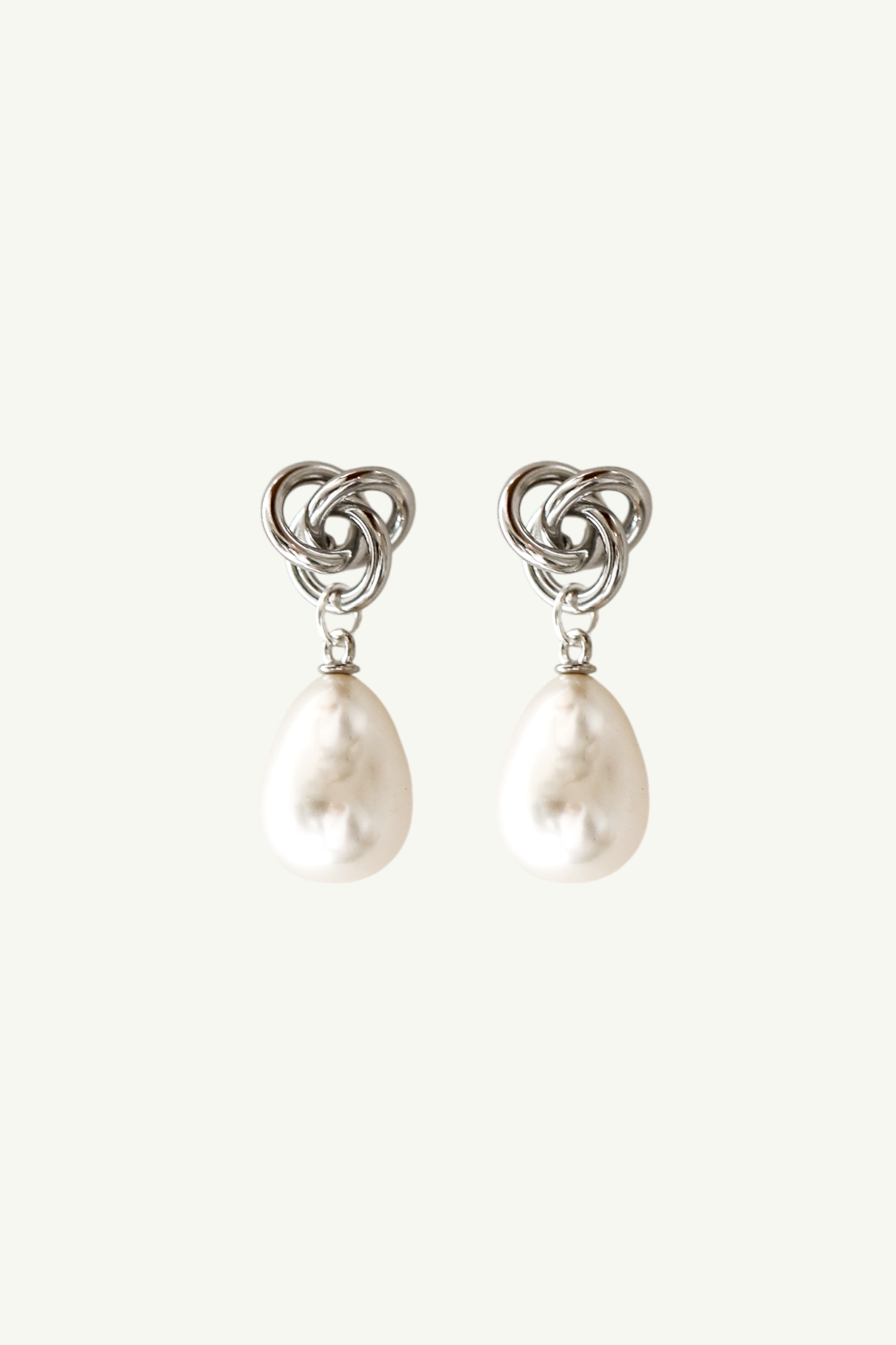 Knot Pearl Drop Earrings