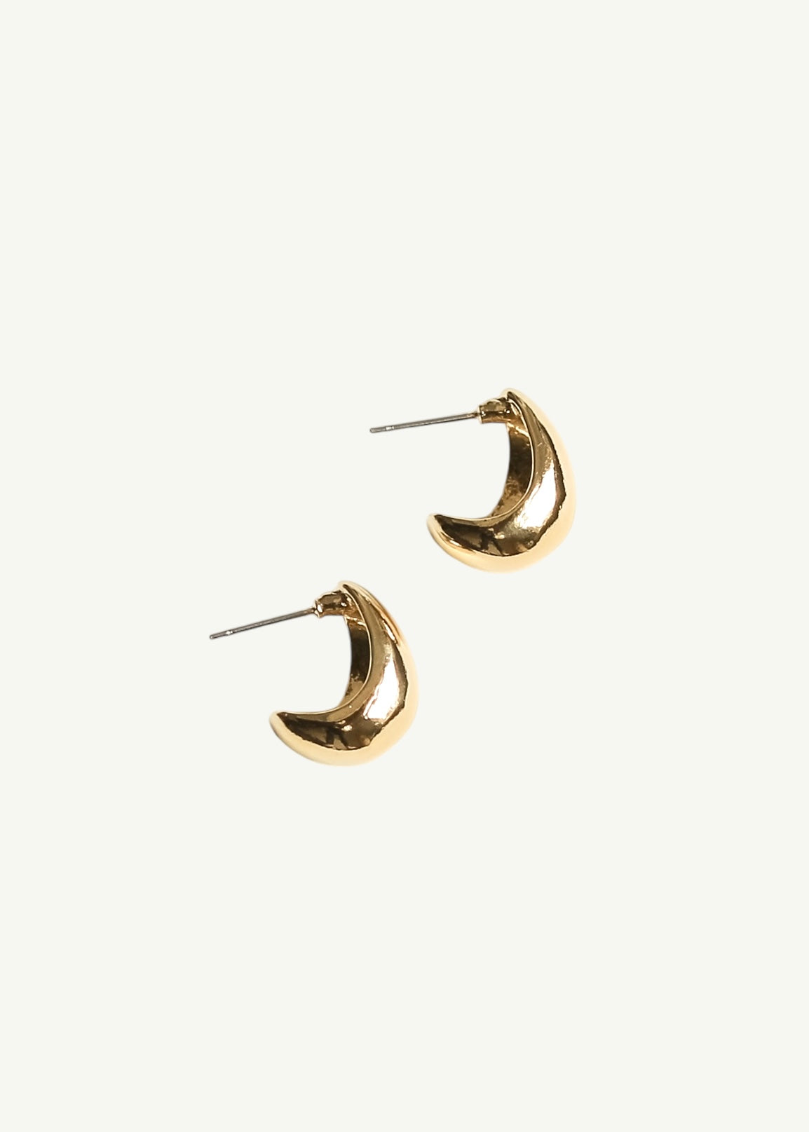 Flat image on white background of the gold large orb earrings