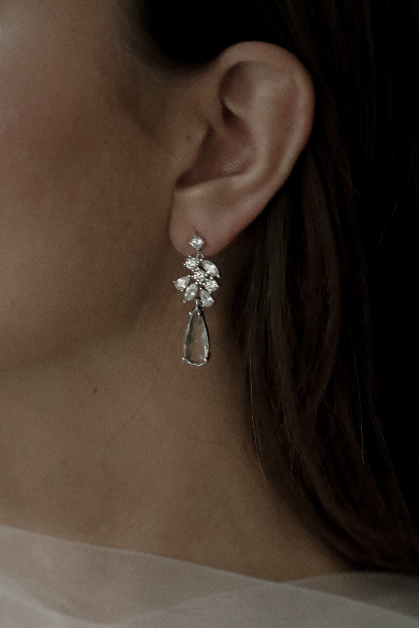 Crystal Cluster Dewdrop Earrings