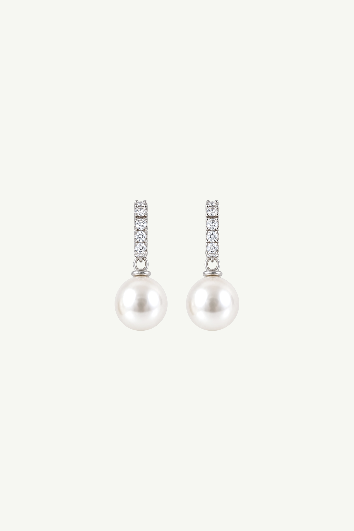 Pearl Pave Huggie Drop Earrings