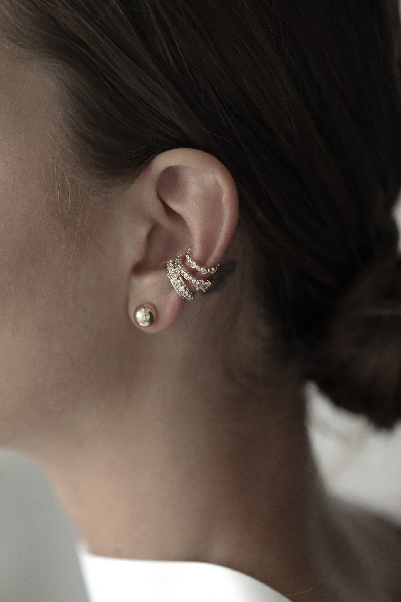 Pave Crystal Ear Cuff Trio Set