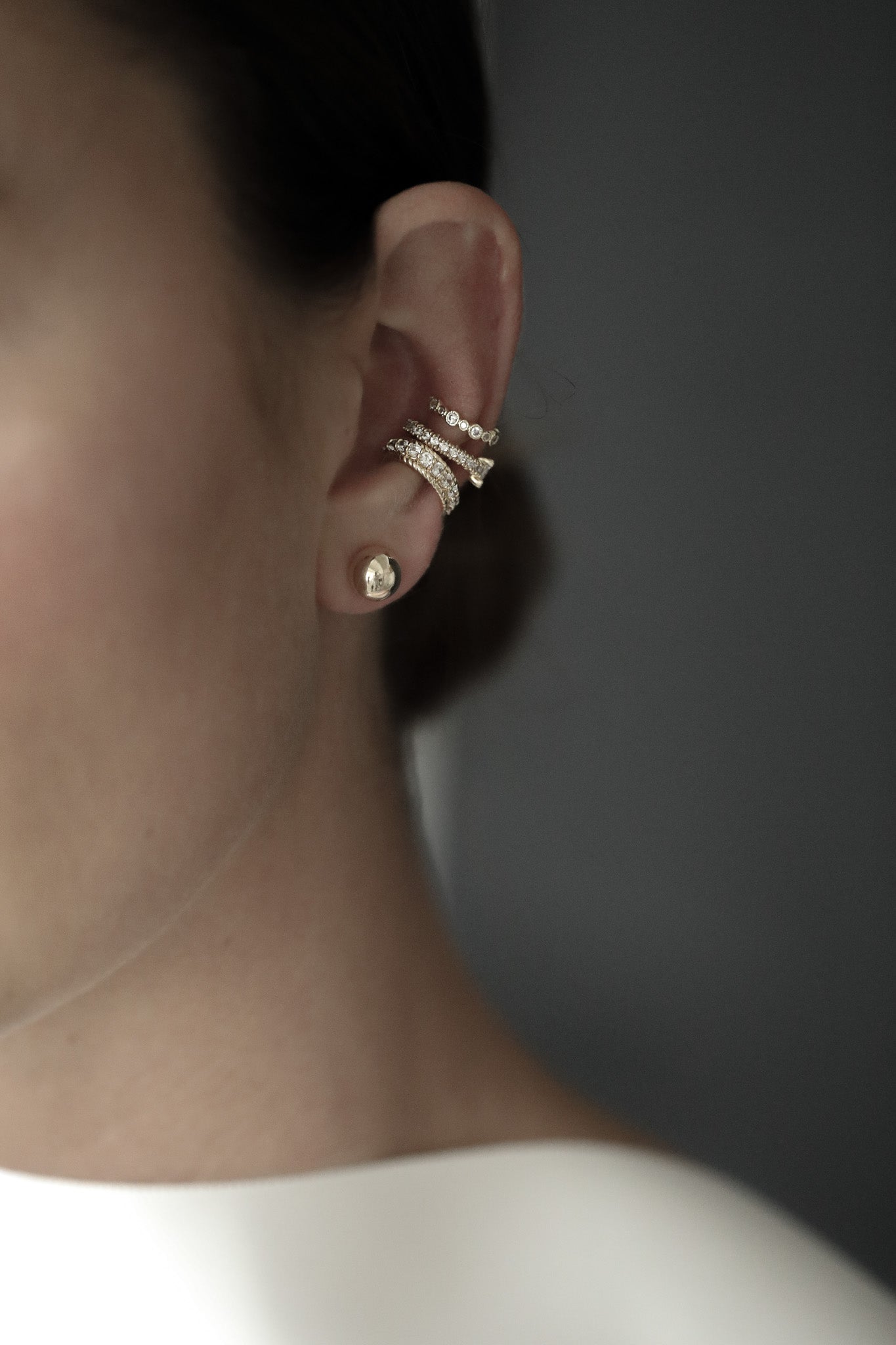 Pave Crystal Ear Cuff Trio Set