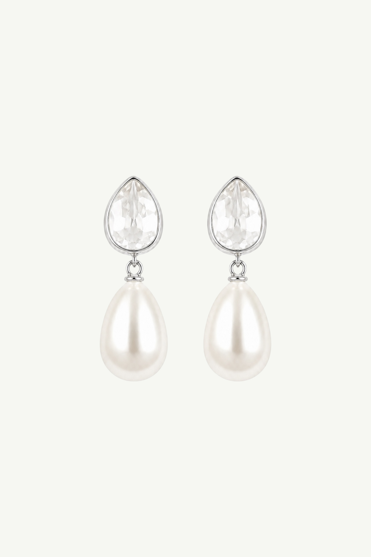 Teardrop Crystal Pearl Drop Earrings
