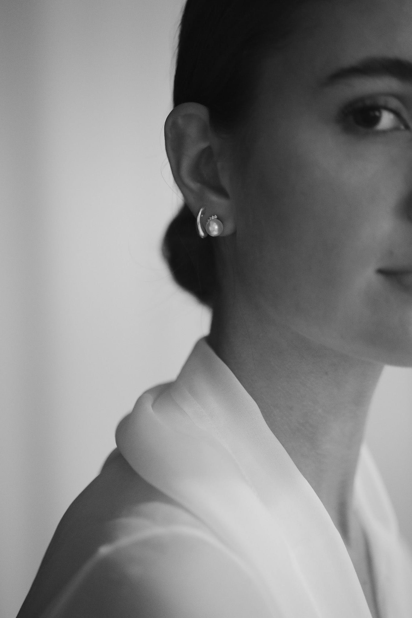 Pave Pearl Stud Earrings