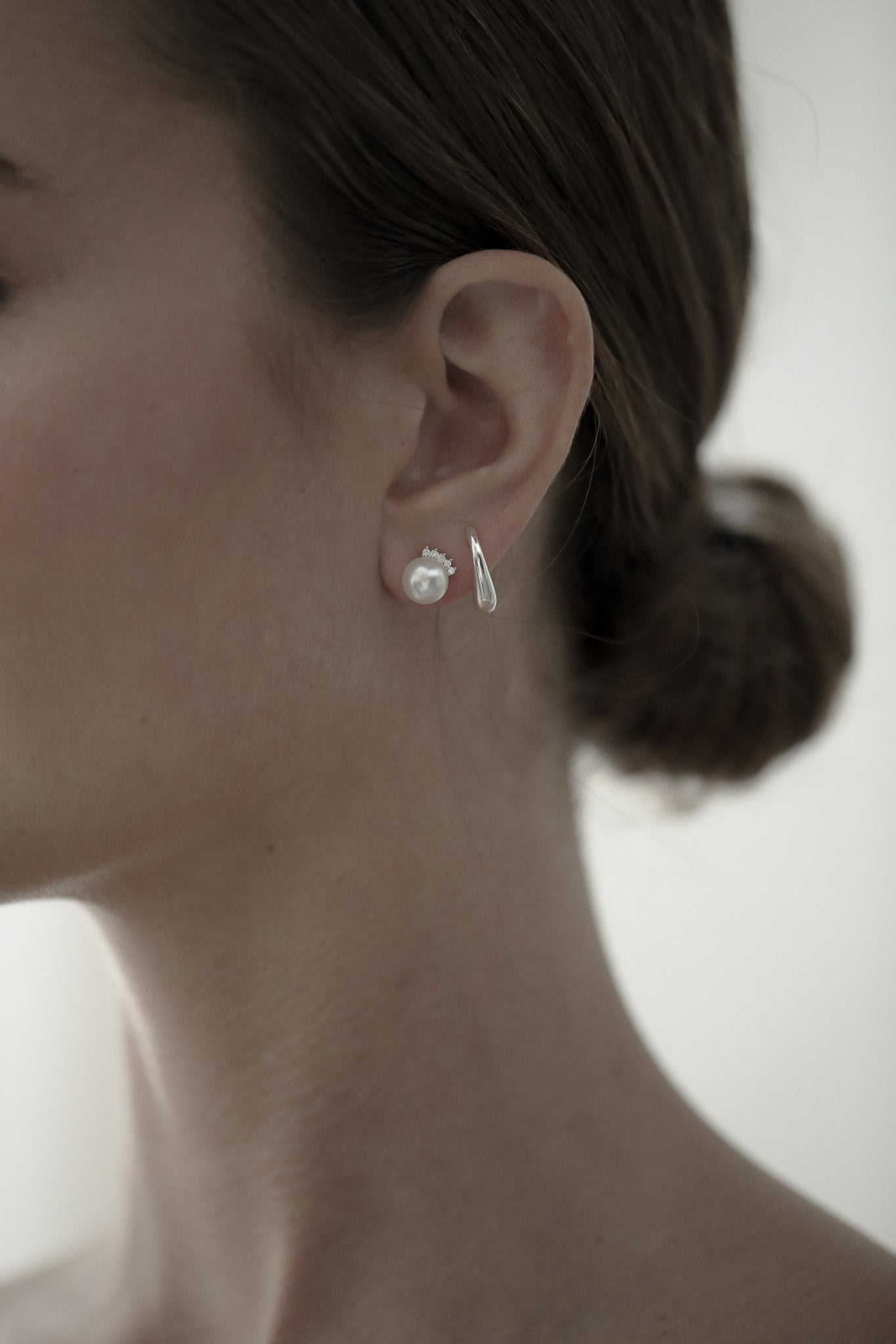 Pave Pearl Stud Earrings