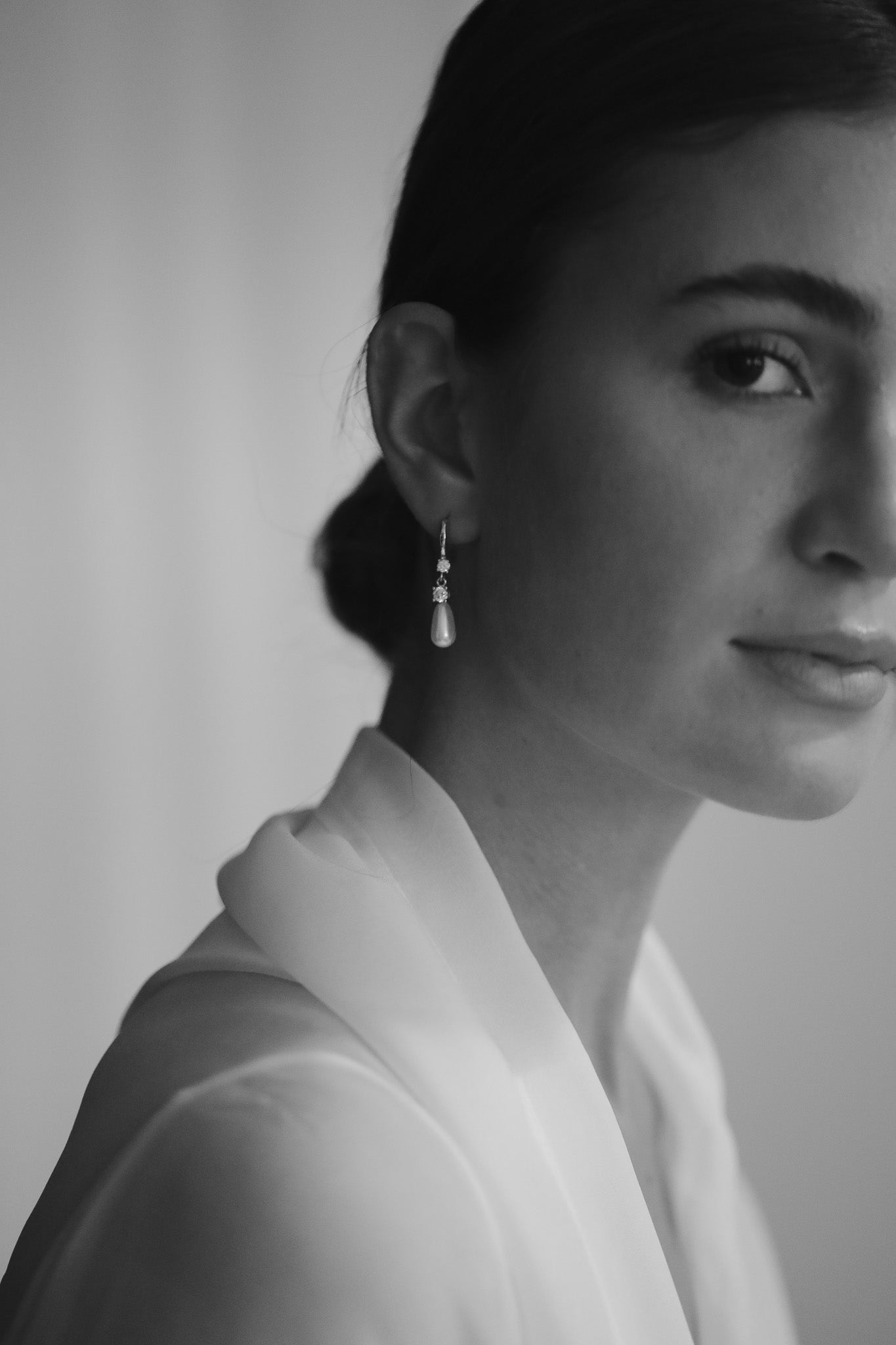 Gold Hoop Crystal Pearl Drop Earrings