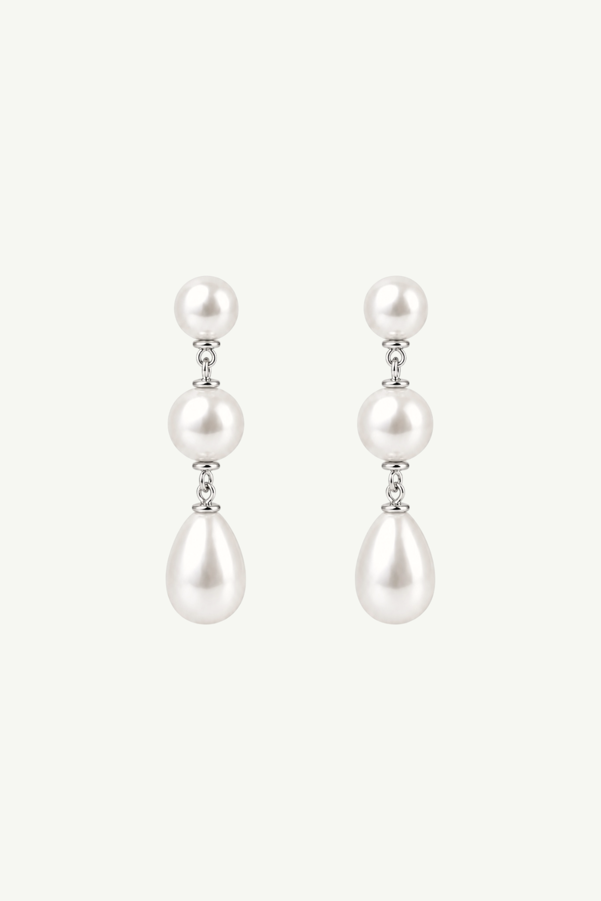 Pearl Triple Drop Earrings