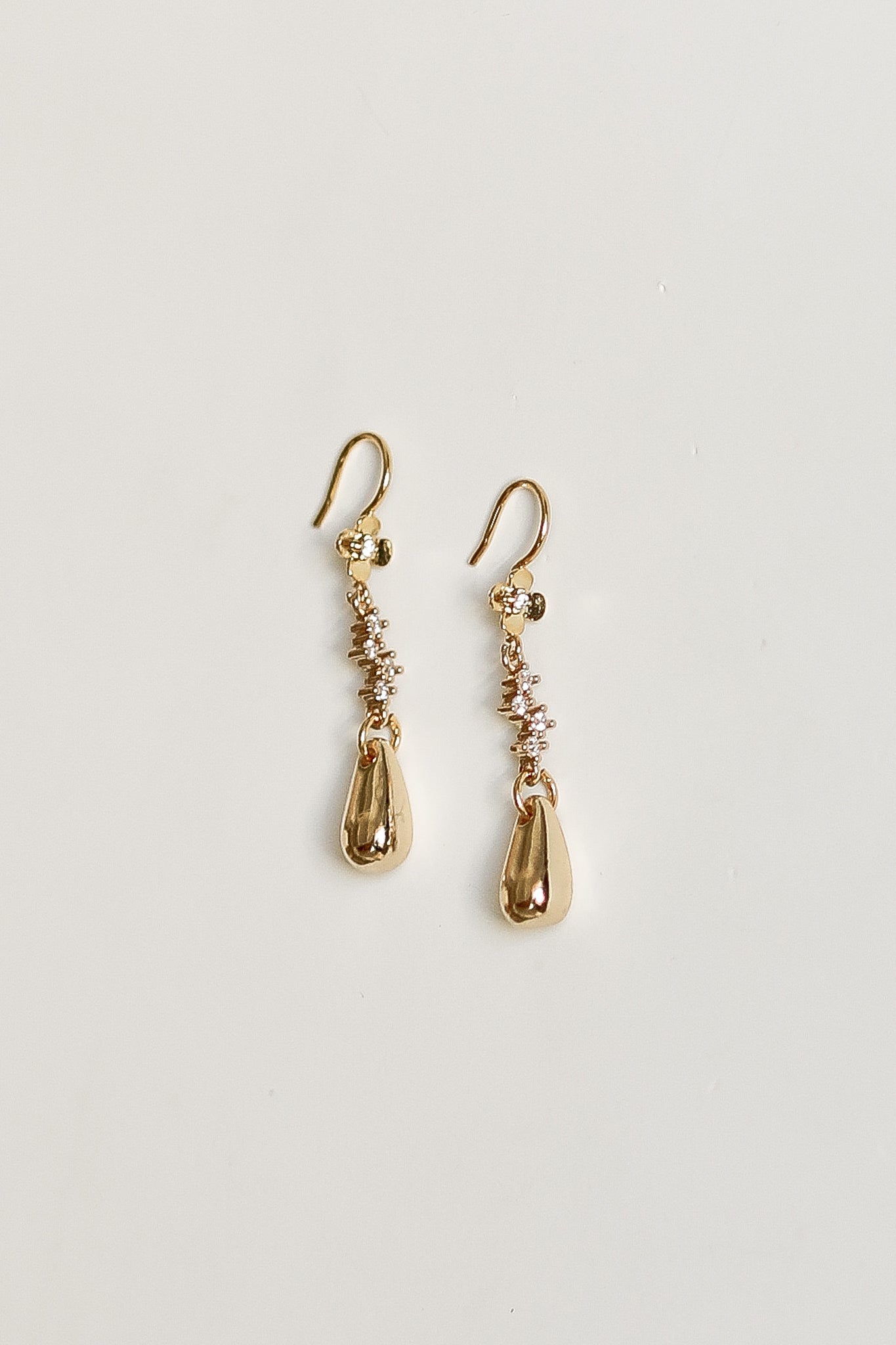 Floral Gilded Pave Drop Earrings