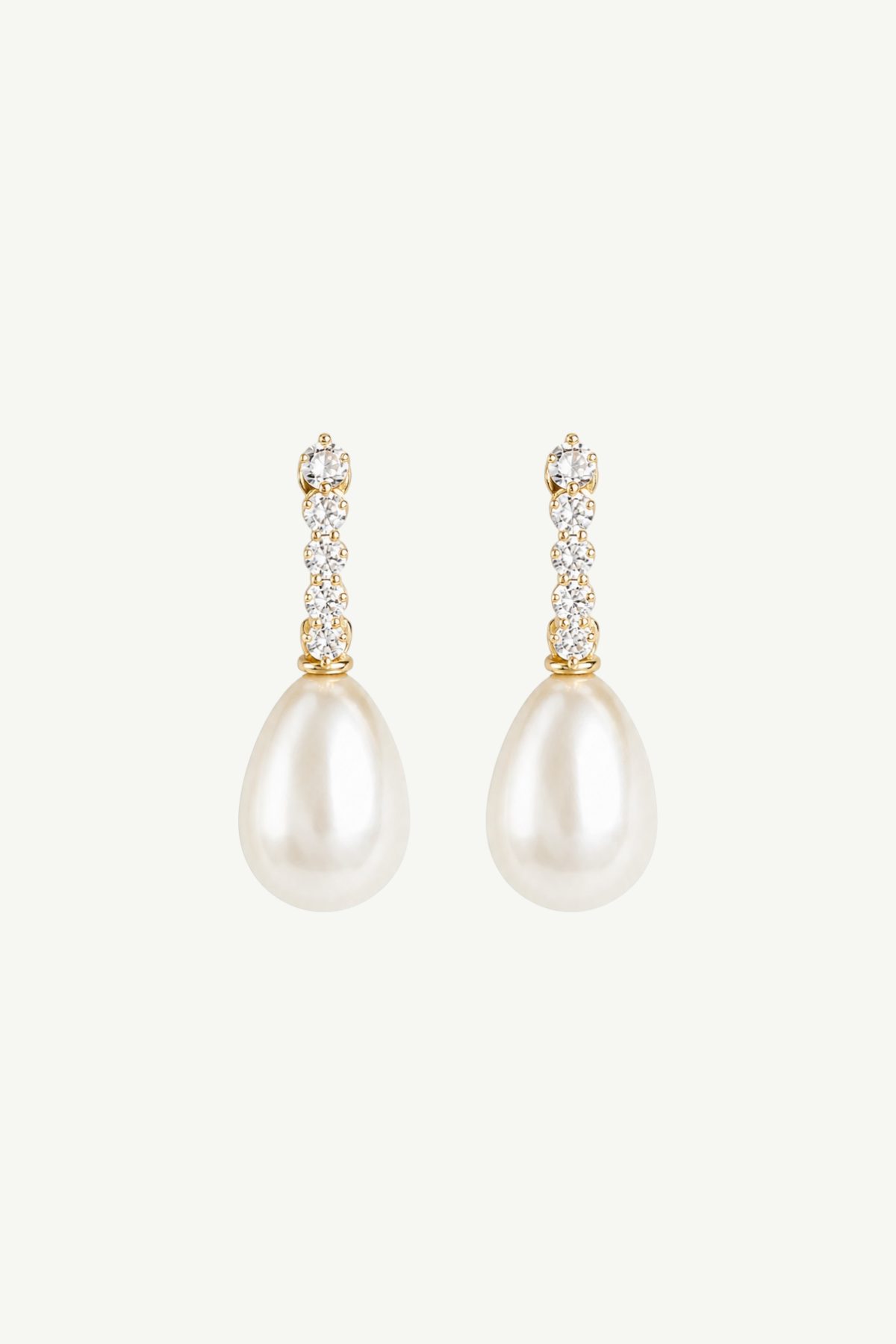 Clip On Pave Pearl Drop Earrings