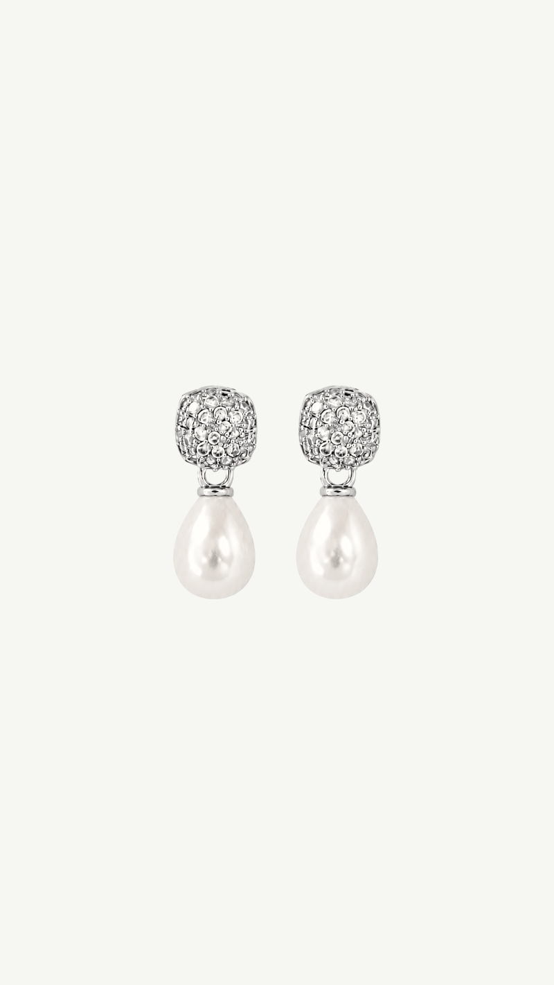 Pave Mini Pearl Drop