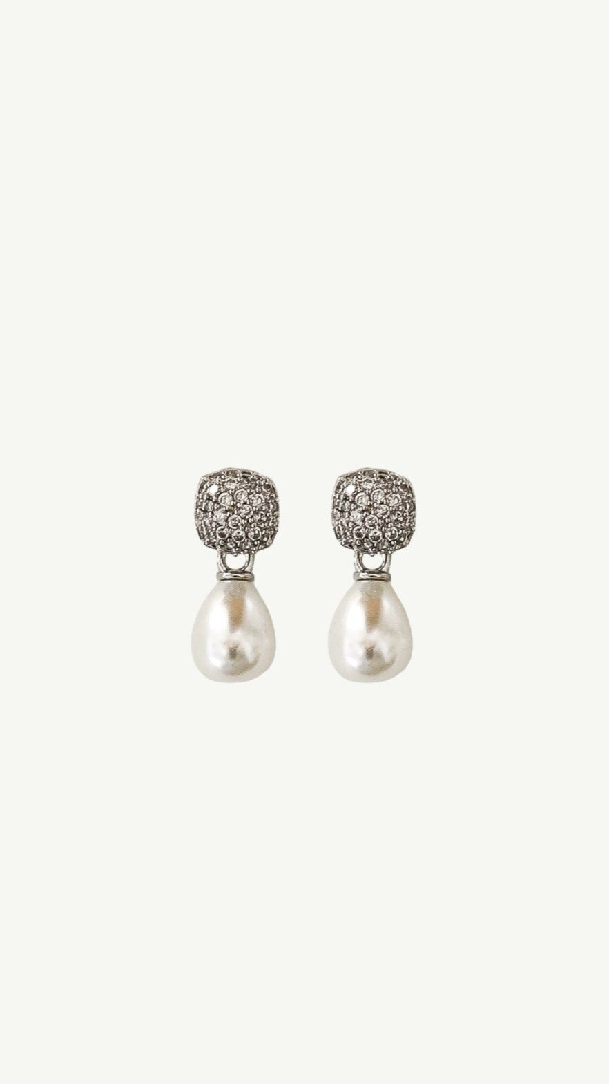 Pave Mini Pearl Drop