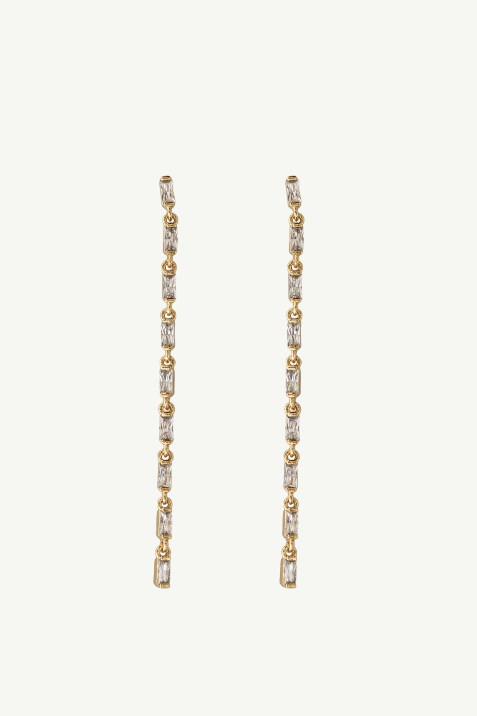 Baguette Line Drop Earrings