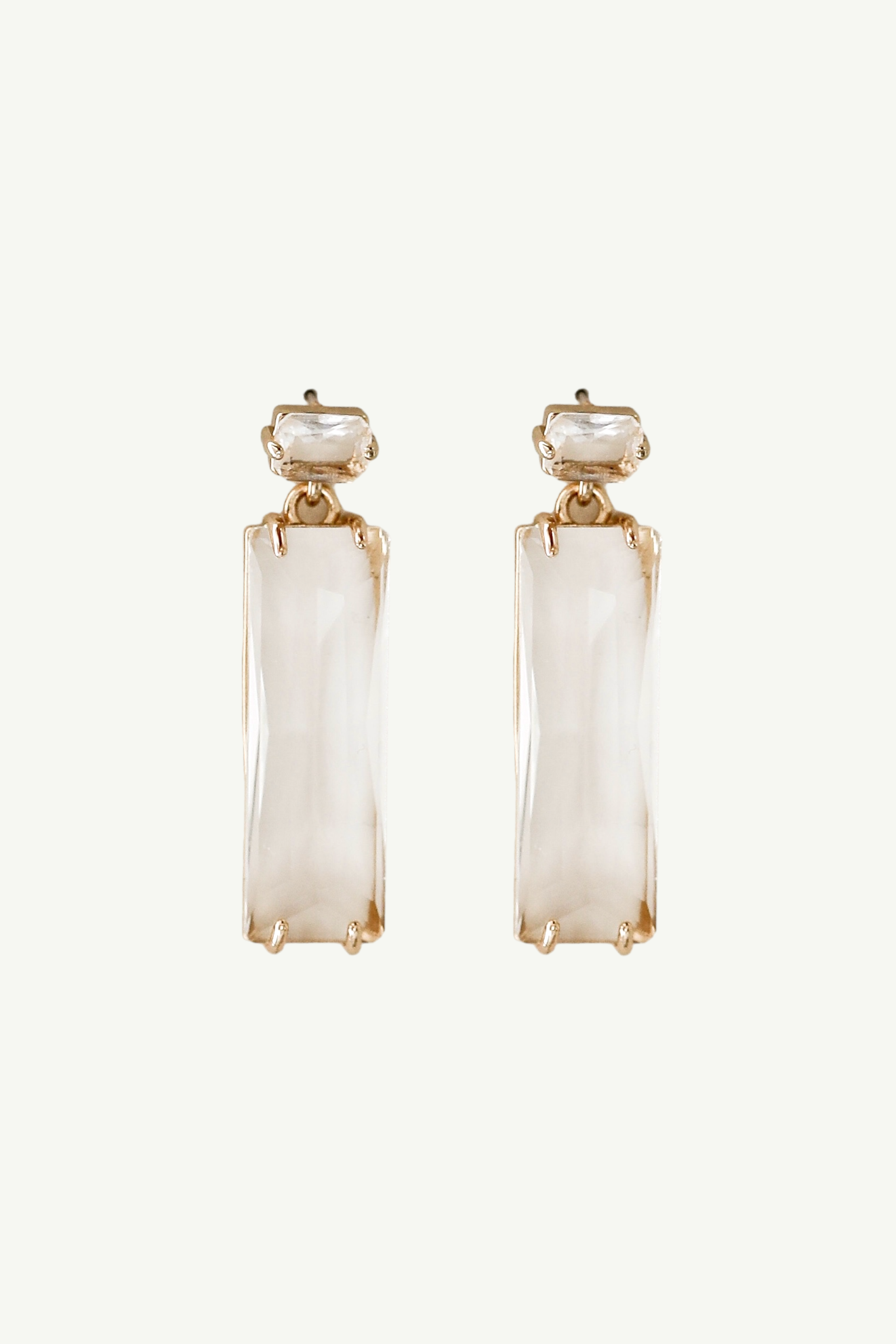 Baguette Glass Drop Earrings