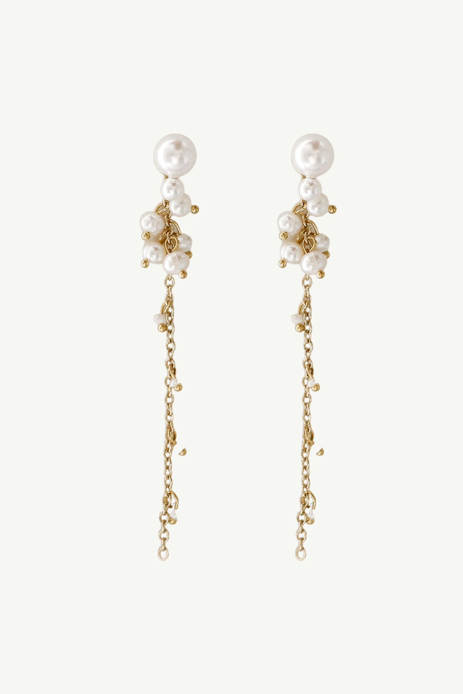 Pearl 2:1 Cluster Strand Earrings