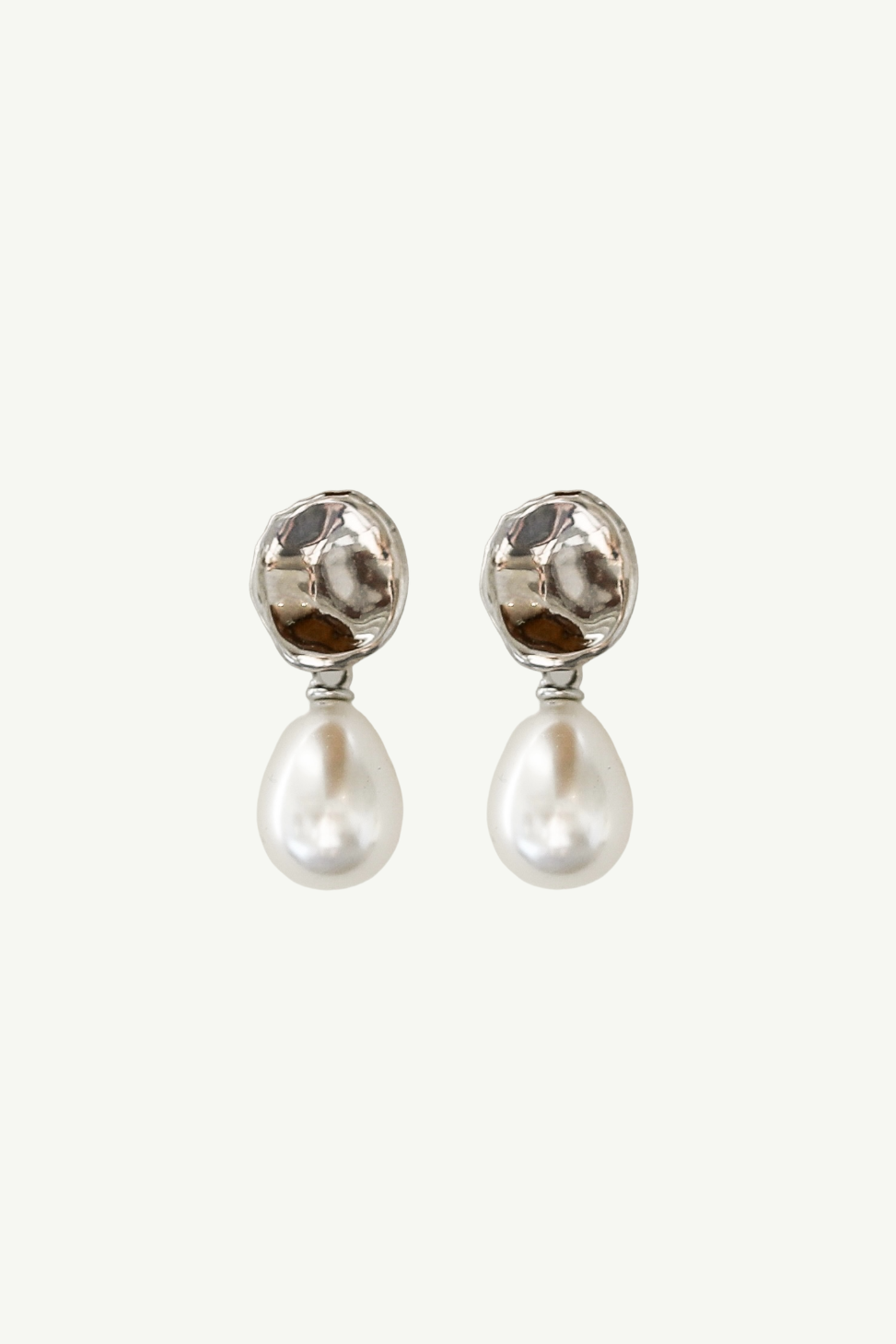 Sculptural Mini Pearl Drop Earrings