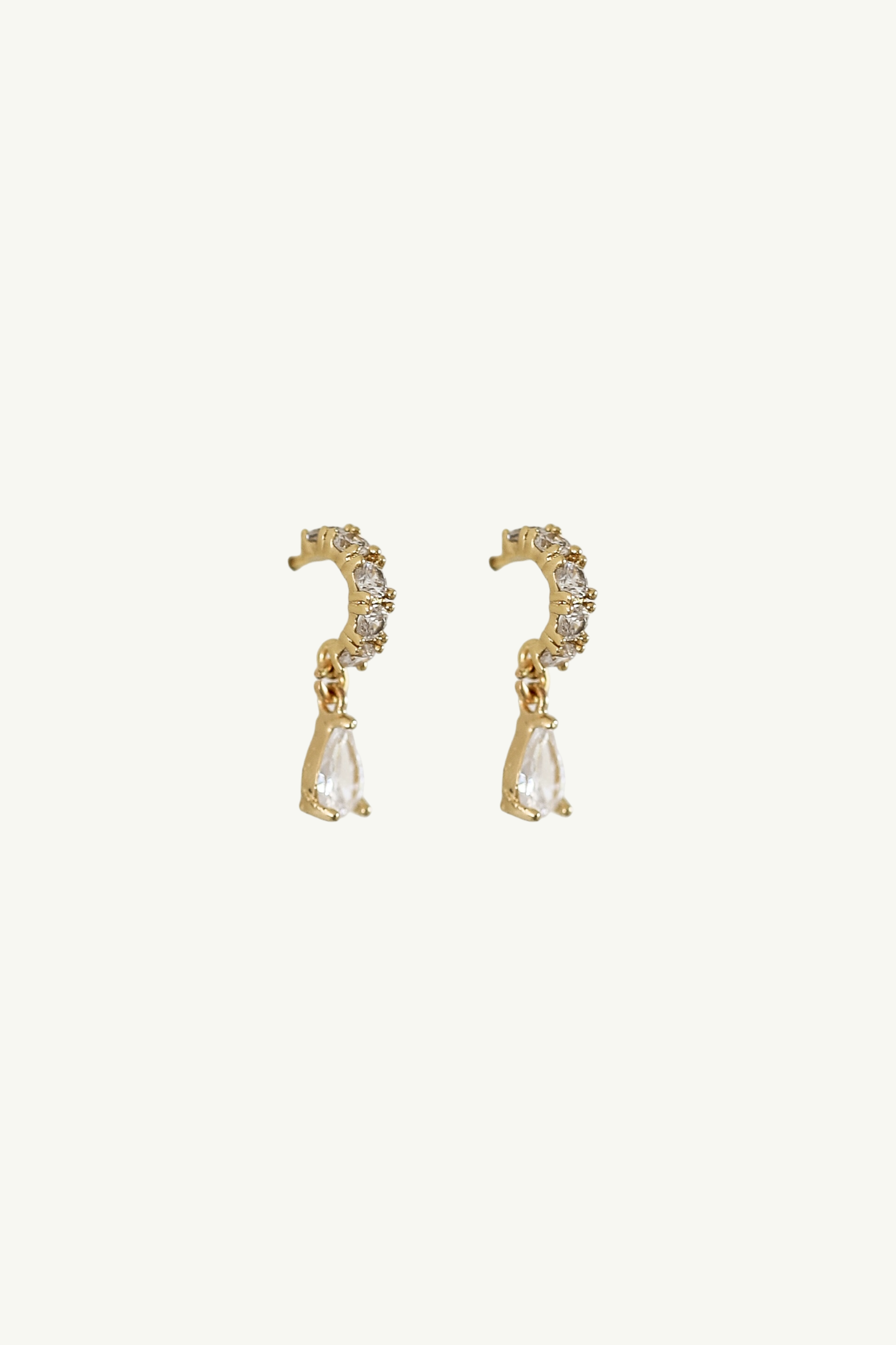 Pave Huggie Drop Earrings