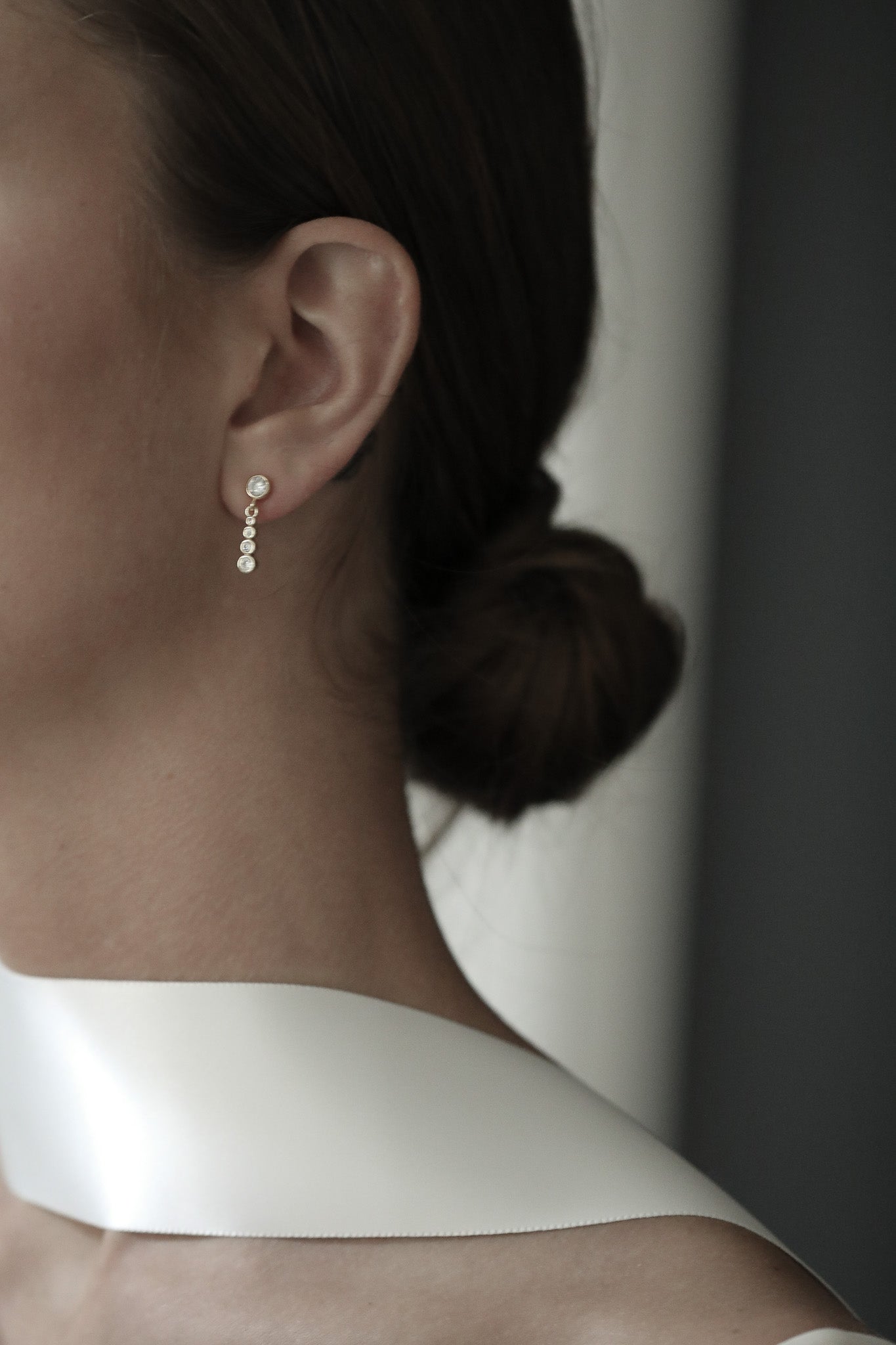 Gold Bezel Earring Stacked Set