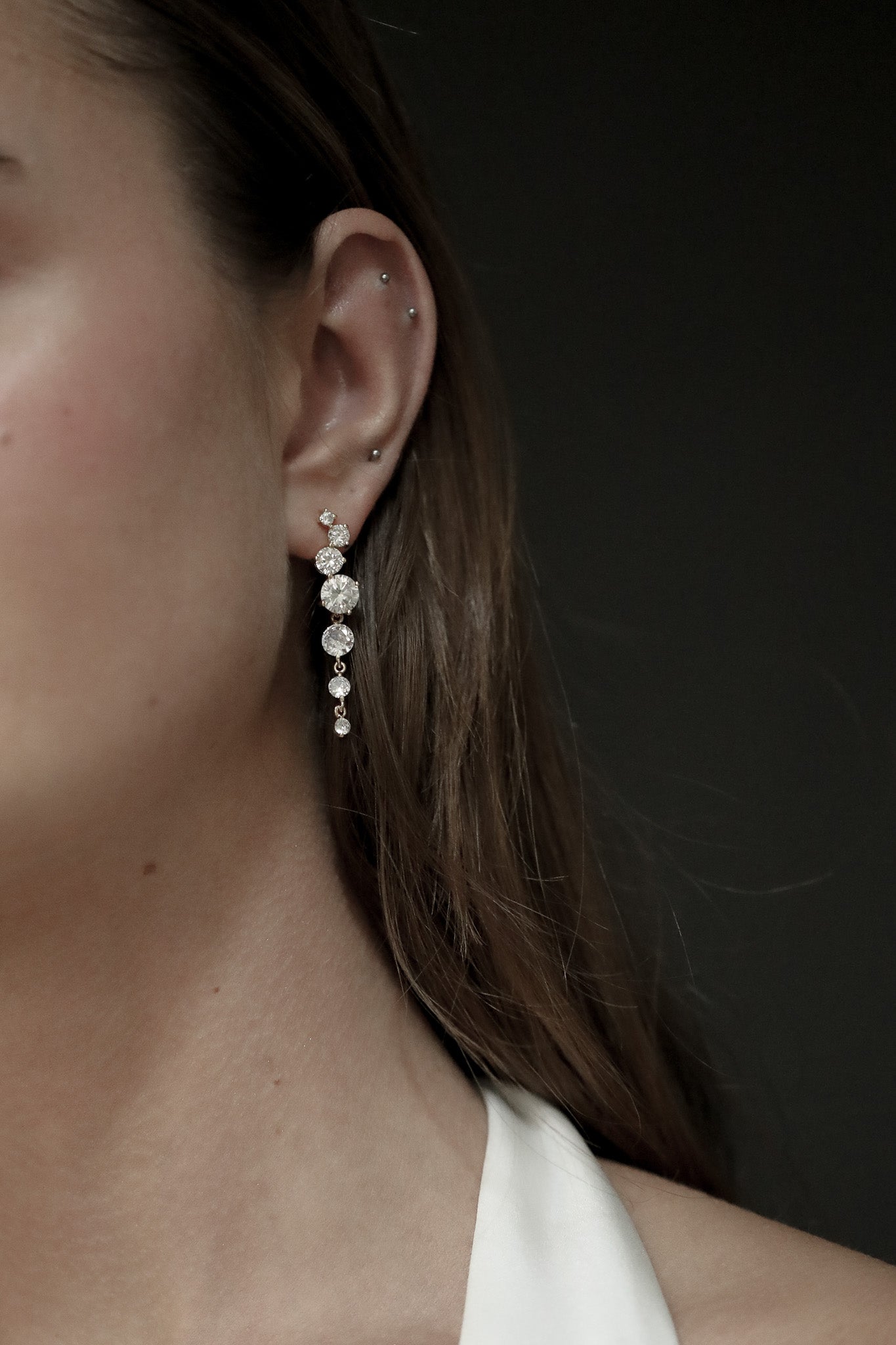 Crystal Cluster Drop Earrings