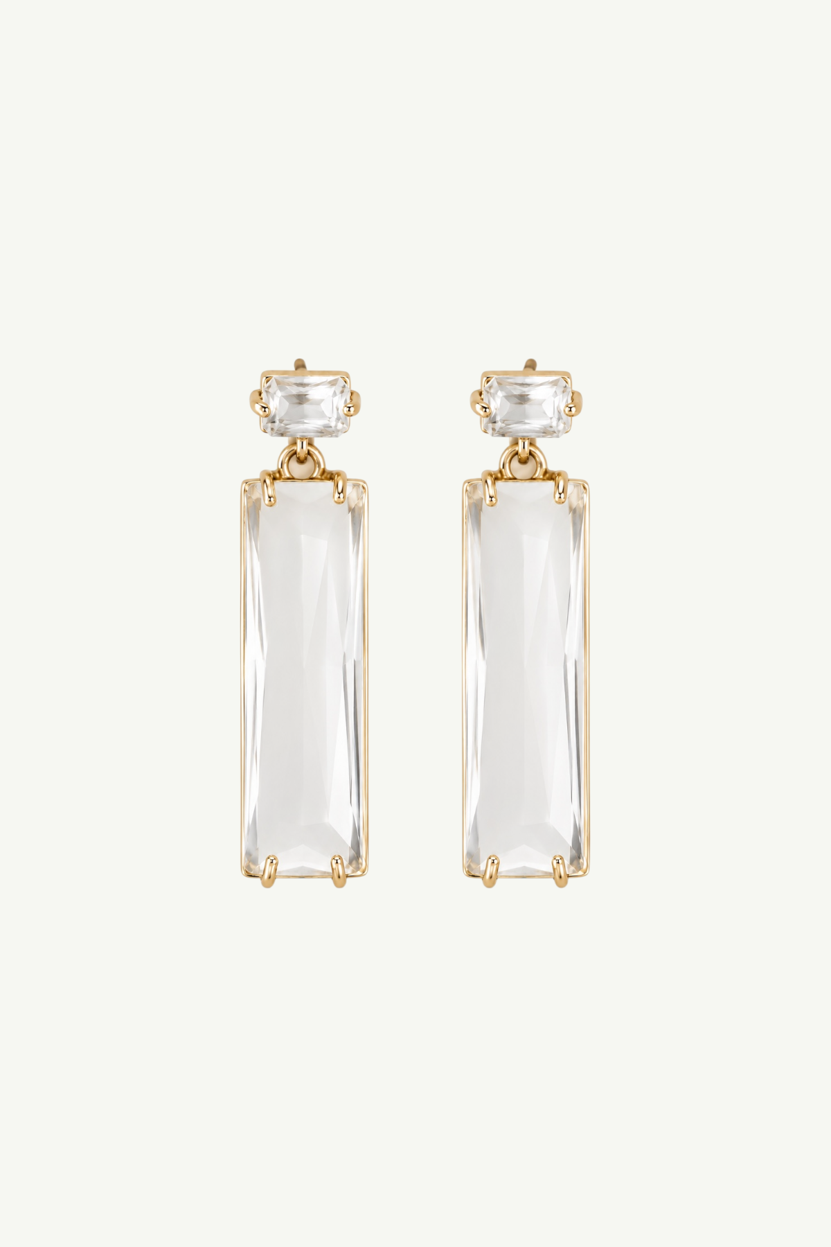 Baguette Glass Drop Earrings