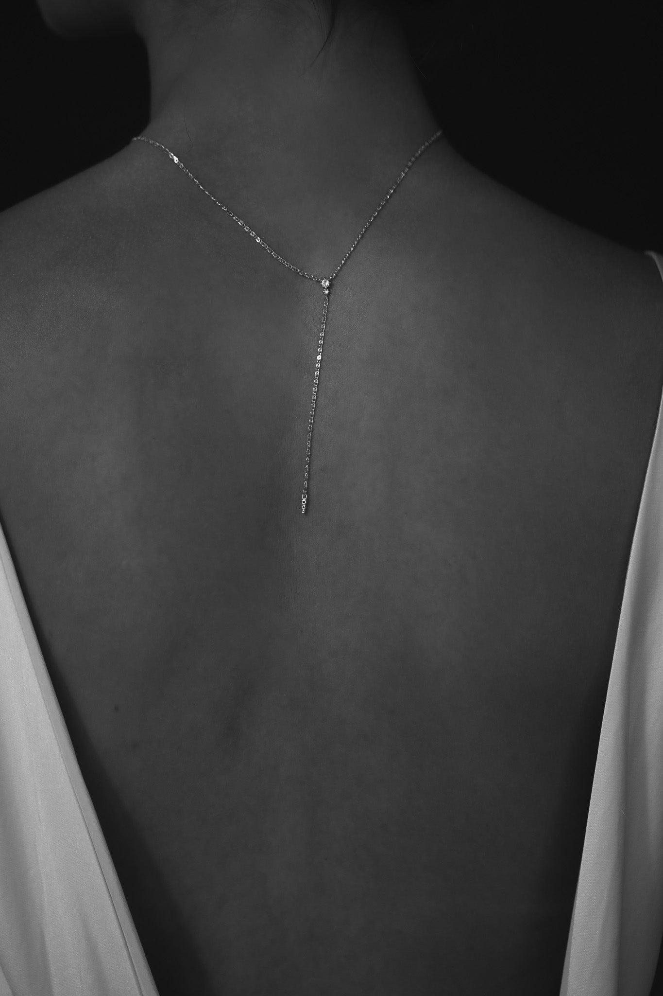 Dainty Gold Crystal Y Necklace