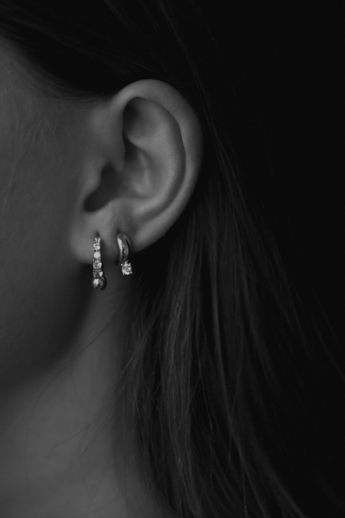 Micro Pave Gold Hoop Set